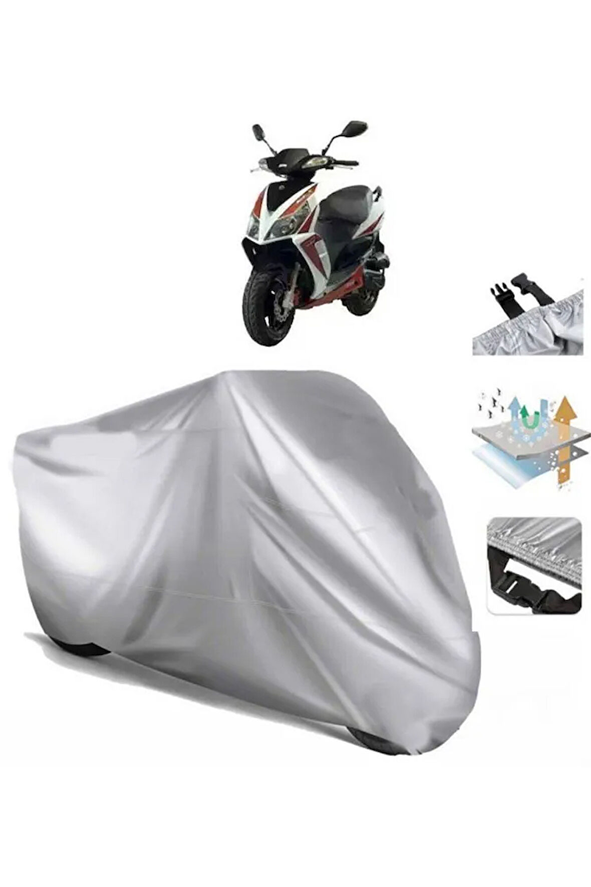 Sym Jet Sport X  Arka Çanta (bağlantı Tokalı) Uyumlu SolarBlock Prime Motosiklet Brandası Örtüsü