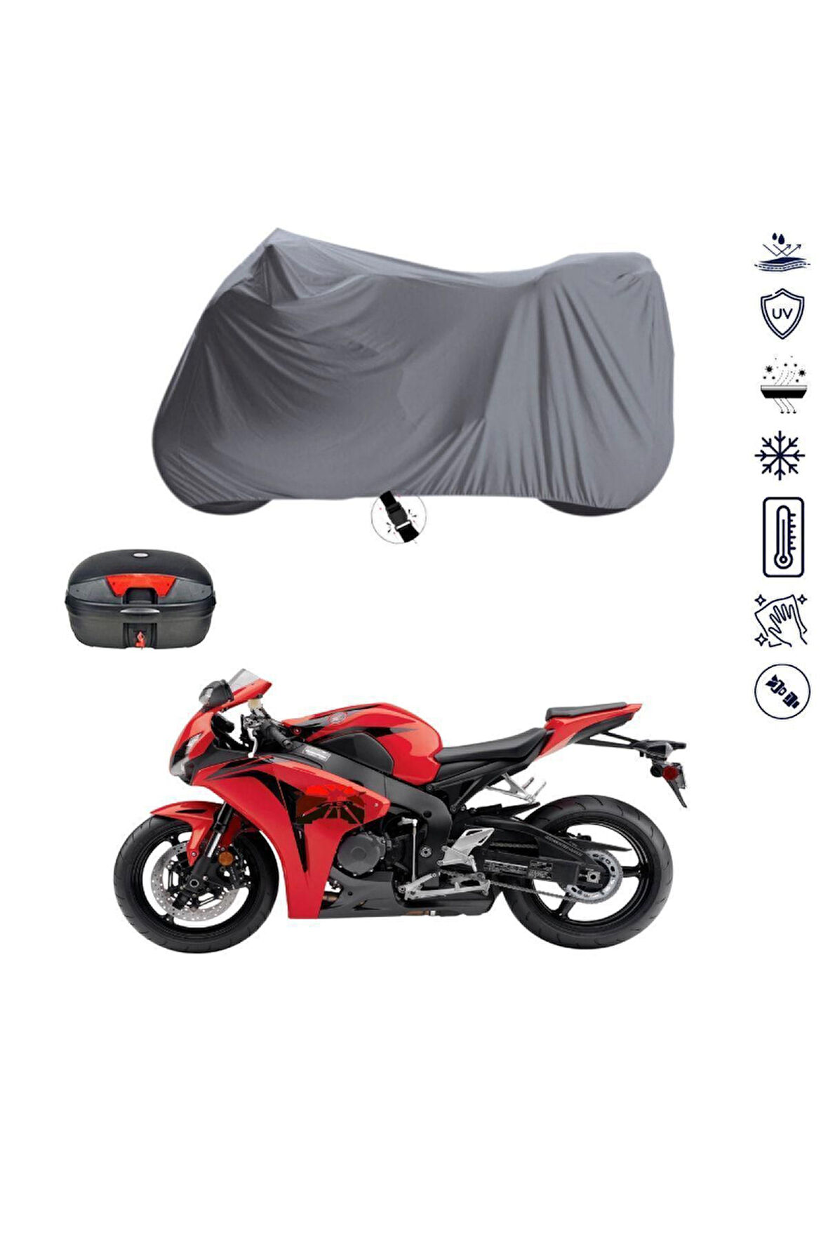 KADIRGA KDR-250 Çantalı  Bağlantı Tokalı  Uyumlu SolarBlock Prime Motosiklet Brandası Örtüsü