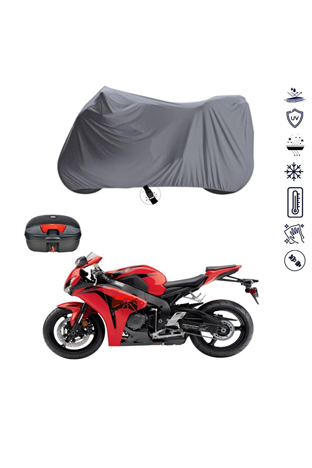 Kadırga QM250 T Çantalı  Bağlantı Tokalı  Uyumlu SolarBlock Prime Motosiklet Brandası Örtüsü