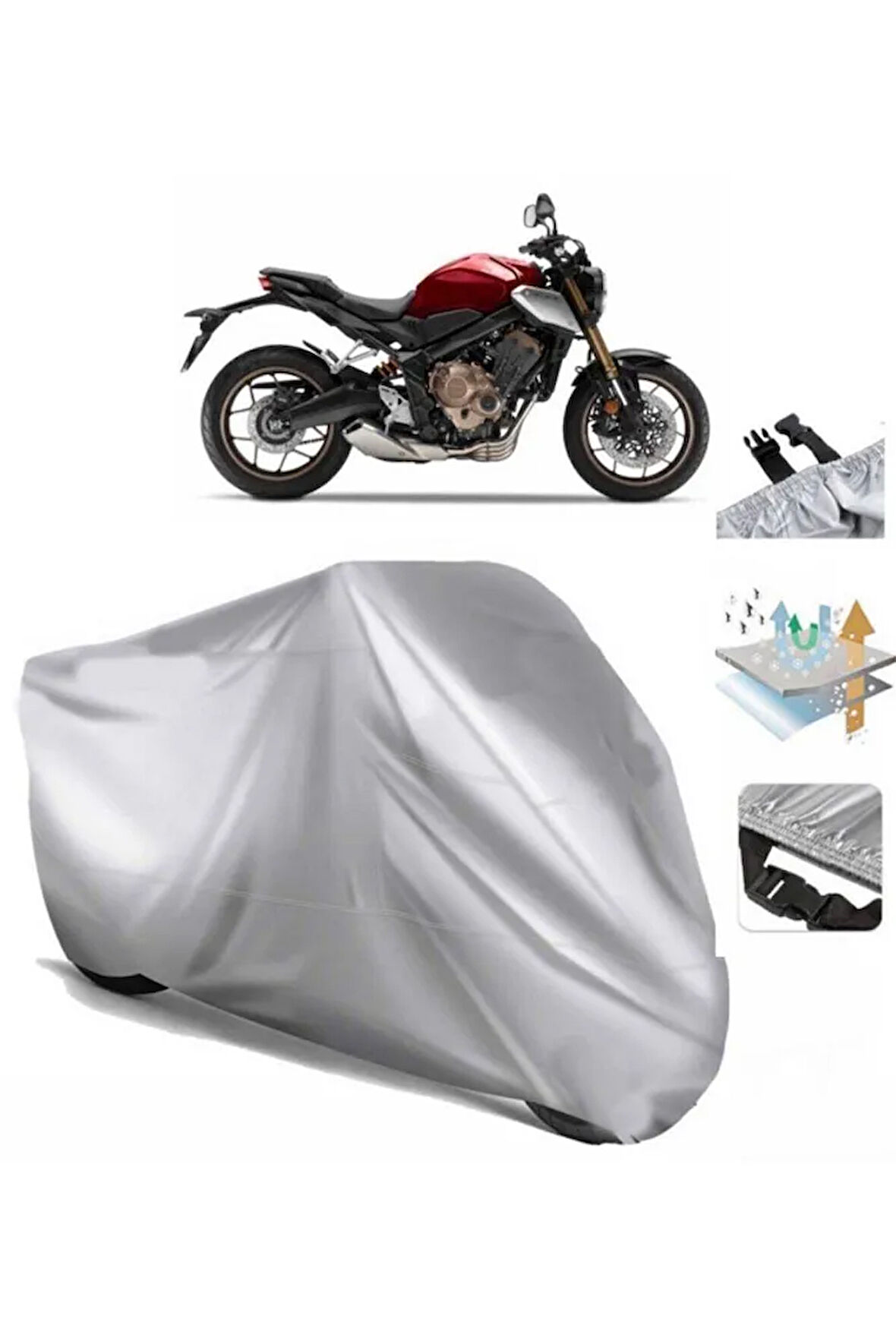 Honda Cb 650 R (BAĞLANTI TOKALI) Uyumlu Solarblock Prime Motosiklet Brandası Örtüsü