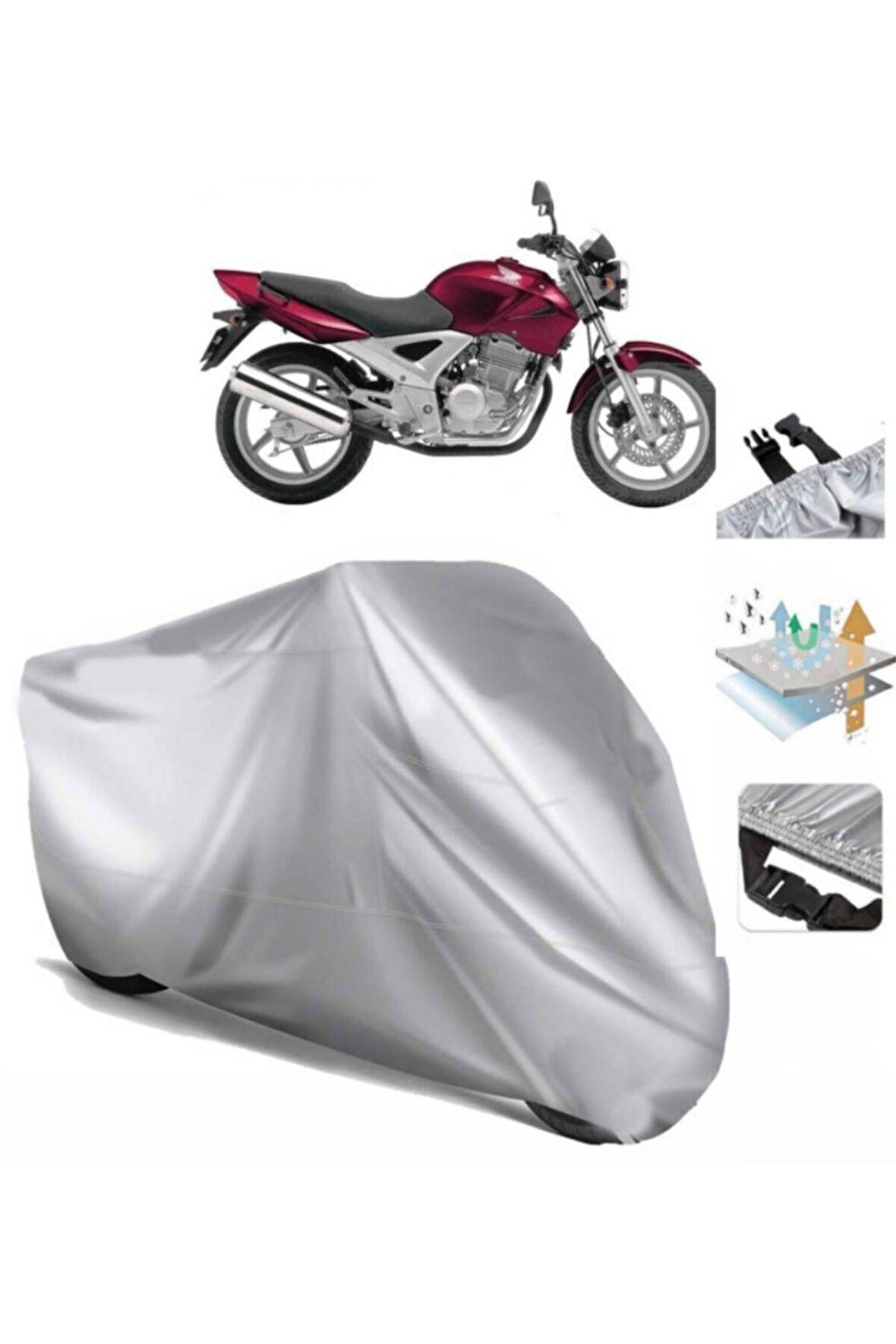 Honda Cbf 250  Arka Çanta (bağlantı Tokalı) Uyumlu SolarBlock Prime Motosiklet Brandası Örtüsü