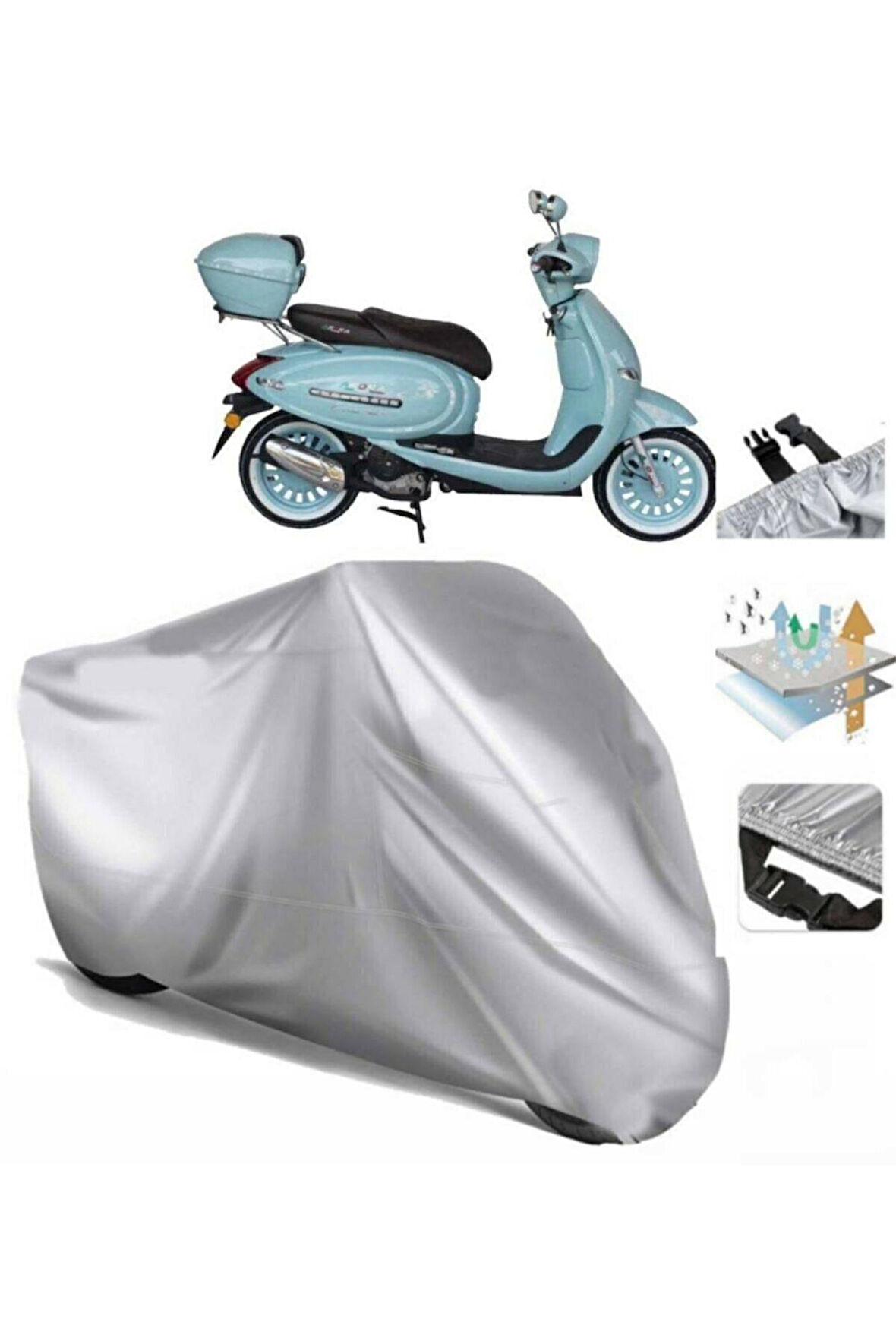 Arora Ar 50 Cappuccino   Uyumlu SolarBlock Prime Motosiklet Brandası Örtüsü