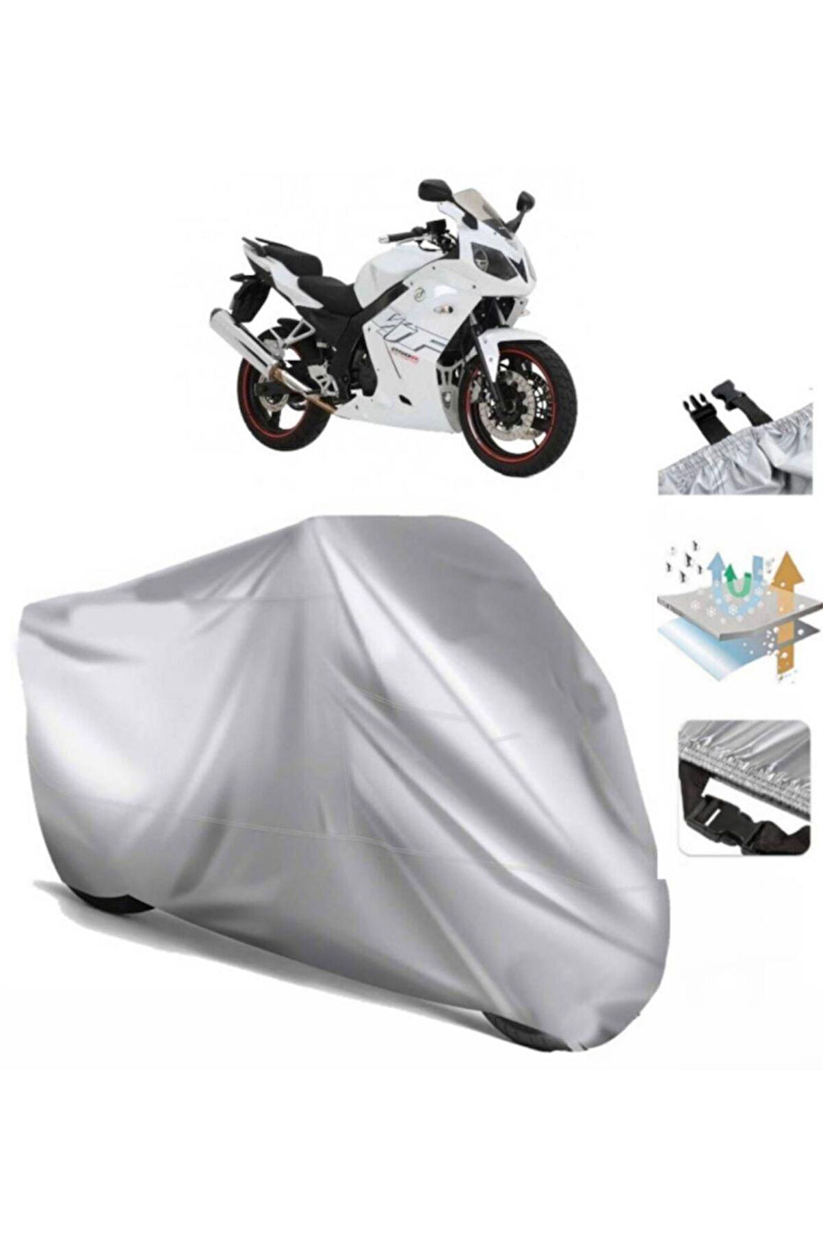 Daelim Roadwin 250  Arka Çanta (bağlantı Tokalı) Uyumlu SolarBlock Prime Motosiklet Brandası Örtüsü