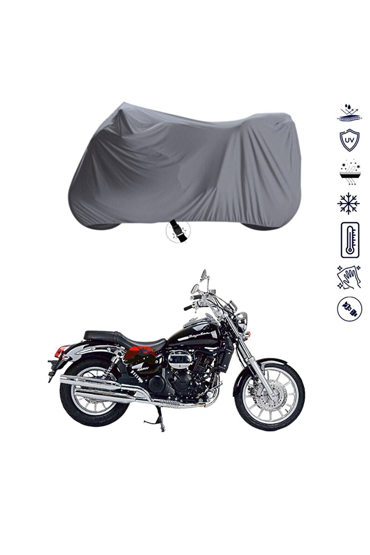 DAELİM DAYSTAR 250  Bağlantı Tokalı  Uyumlu SolarBlock Prime Motosiklet Brandası Örtüsü