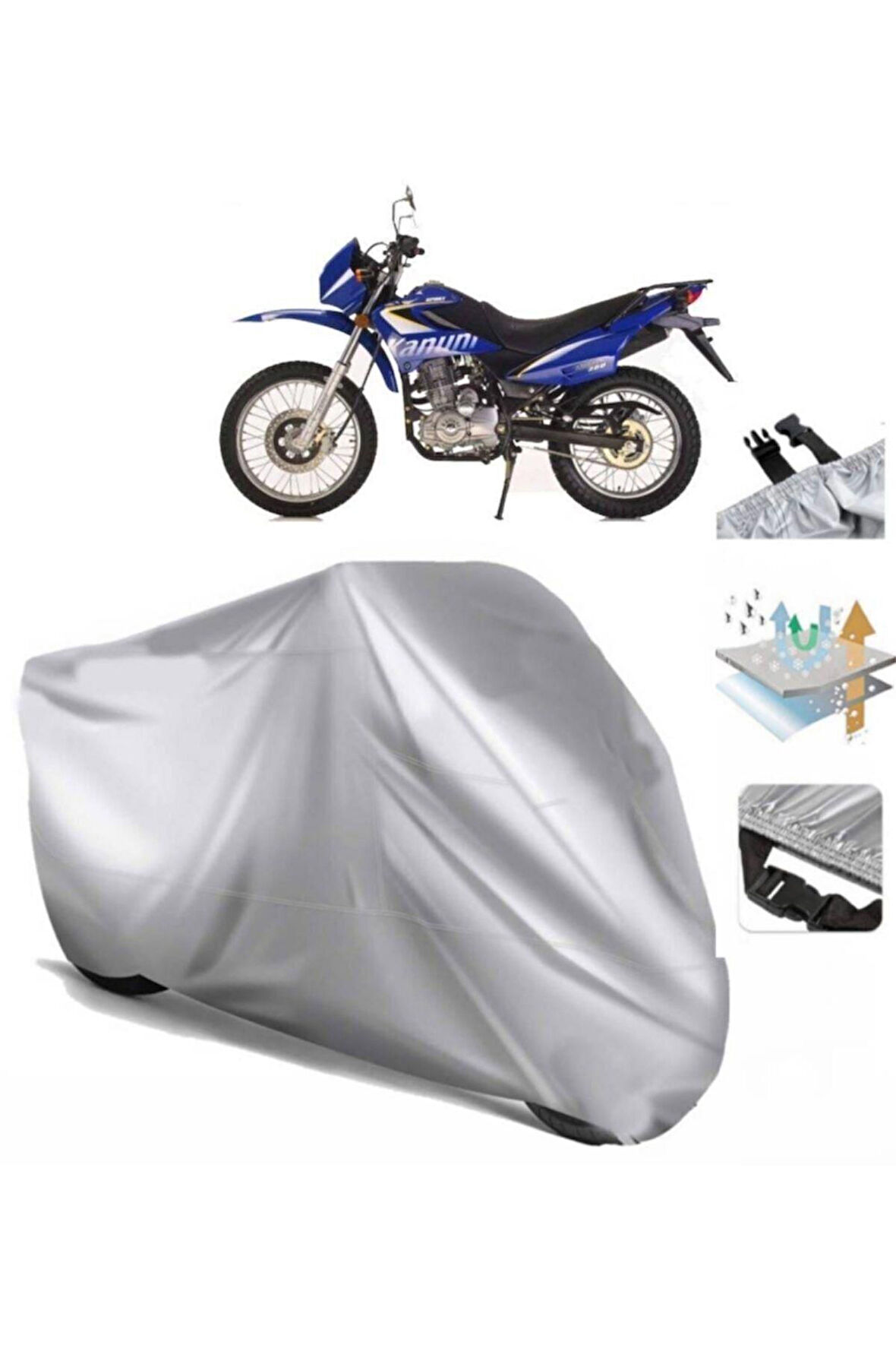Kanuni Enduro 200 (bağlantı Tokalı) Uyumlu SolarBlock Prime Motosiklet Brandası Örtüsü