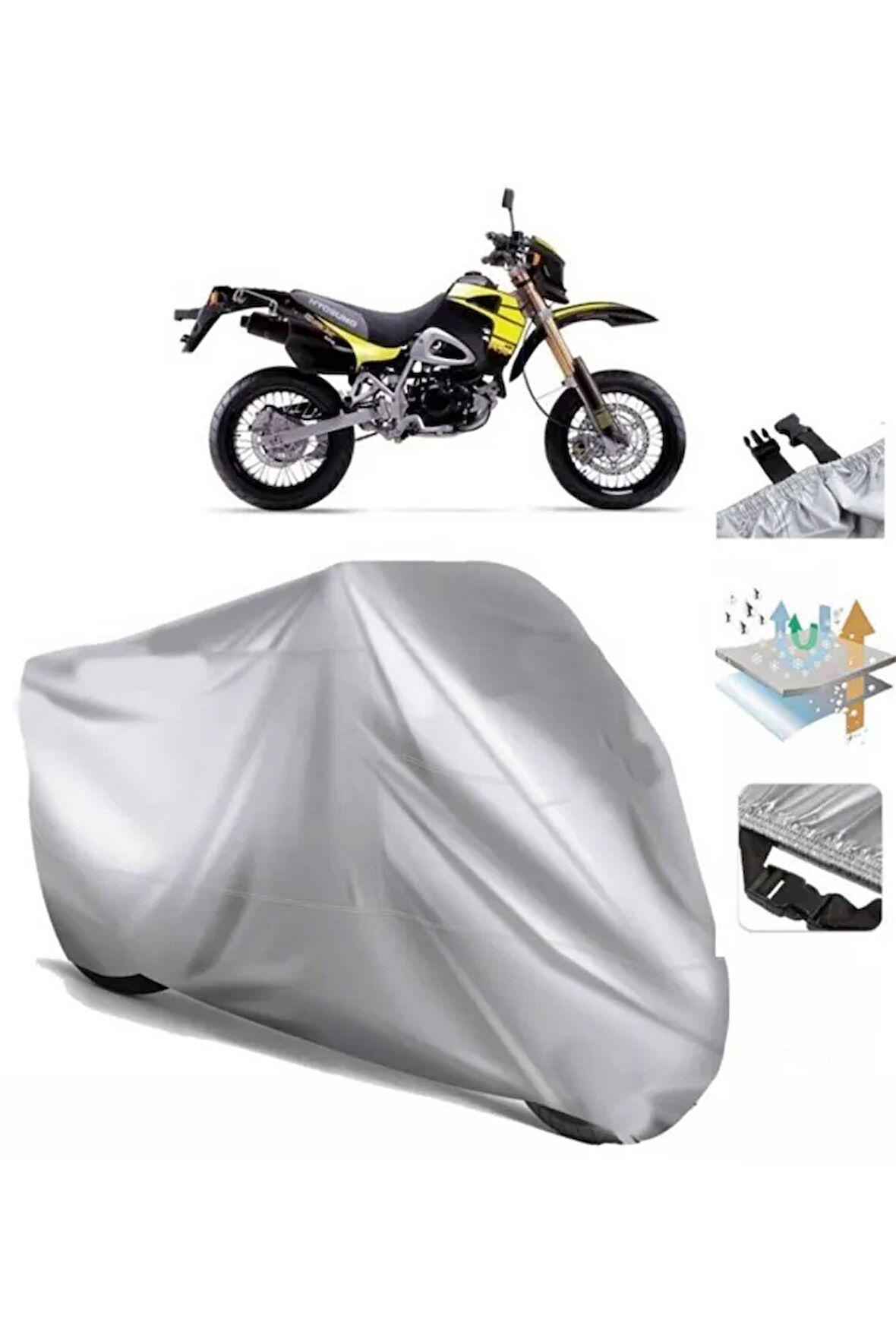 Kanuni Cross 150  Arka Çanta (bağlantı Tokalı) Uyumlu SolarBlock Prime Motosiklet Brandası Örtüsü