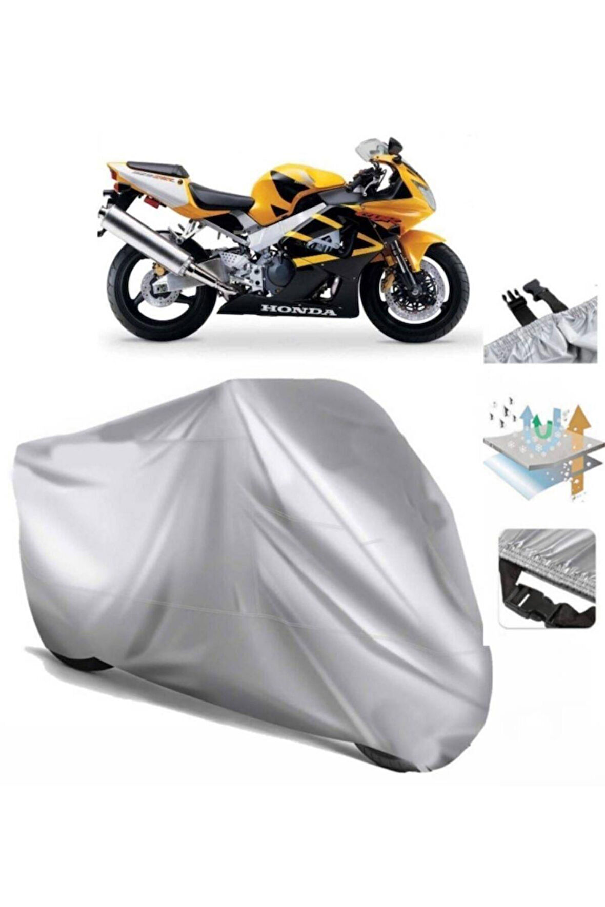 Honda Cbr 929 Rr  Arka Çanta (bağlantı Tokalı) Uyumlu SolarBlock Prime Motosiklet Brandası Örtüsü