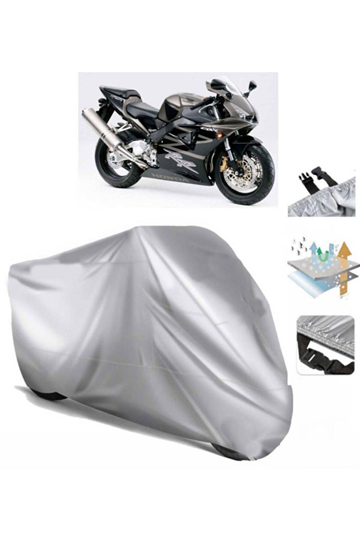 Honda Cbr 954 Rr  Arka Çanta (bağlantı Tokalı) Uyumlu SolarBlock Prime Motosiklet Brandası Örtüsü