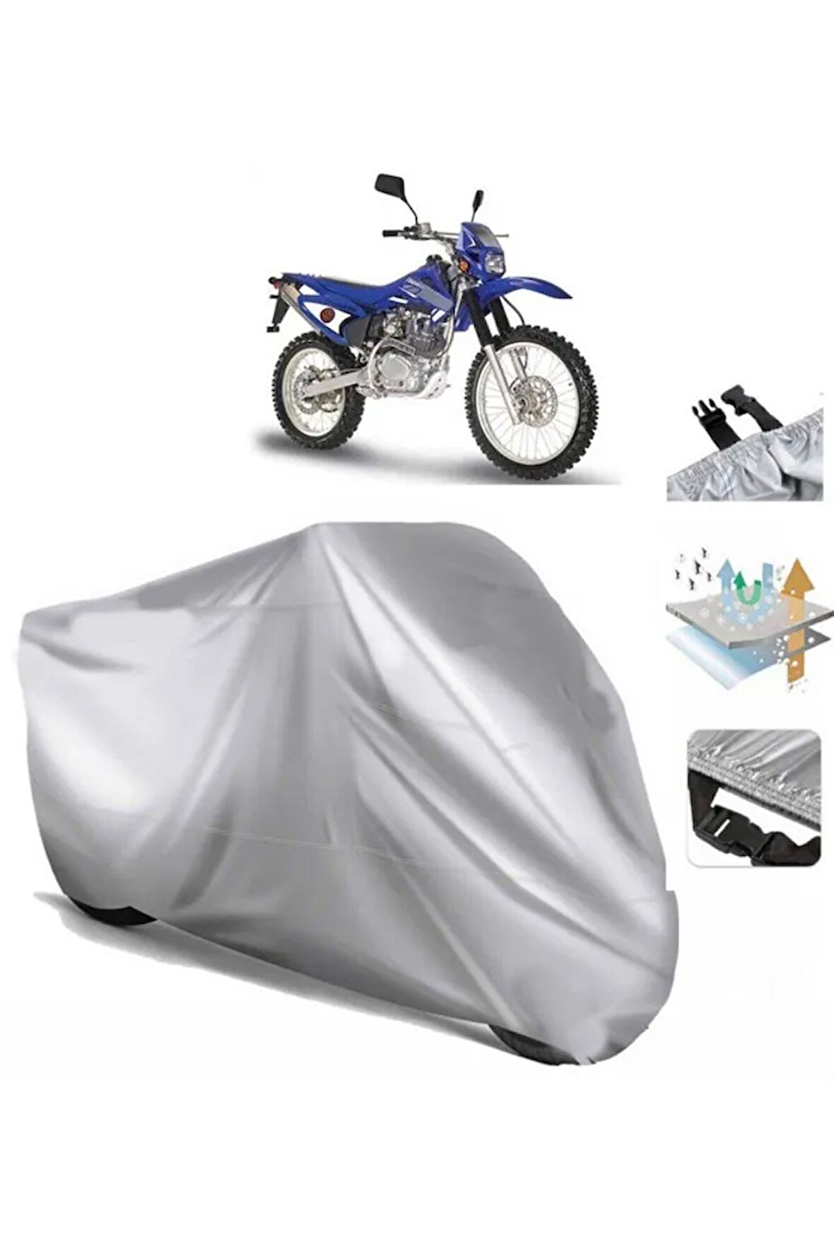 Kanuni Cross 250  Arka Çanta (bağlantı Tokalı) Uyumlu SolarBlock Prime Motosiklet Brandası Örtüsü