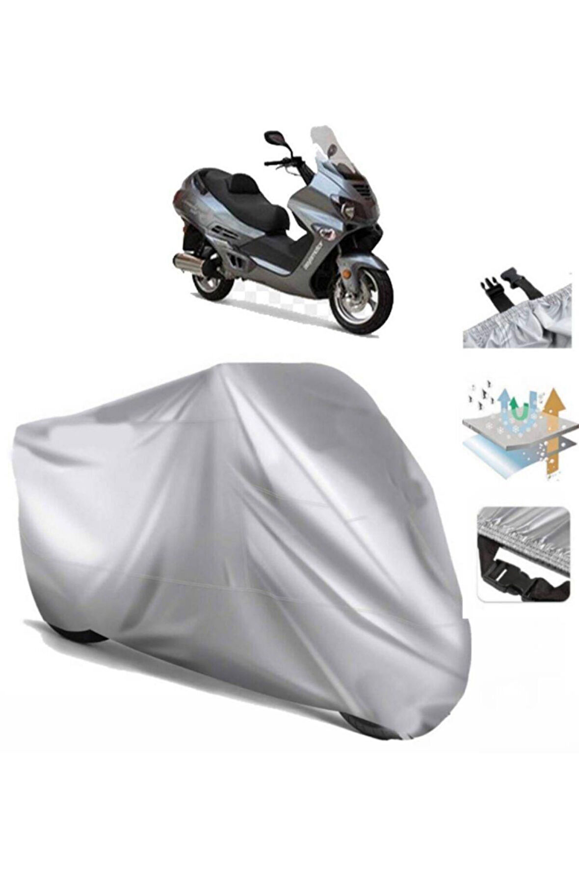 Asya Armada 250  Arka Çanta (bağlantı Tokalı) Uyumlu SolarBlock Prime Motosiklet Brandası Örtüsü