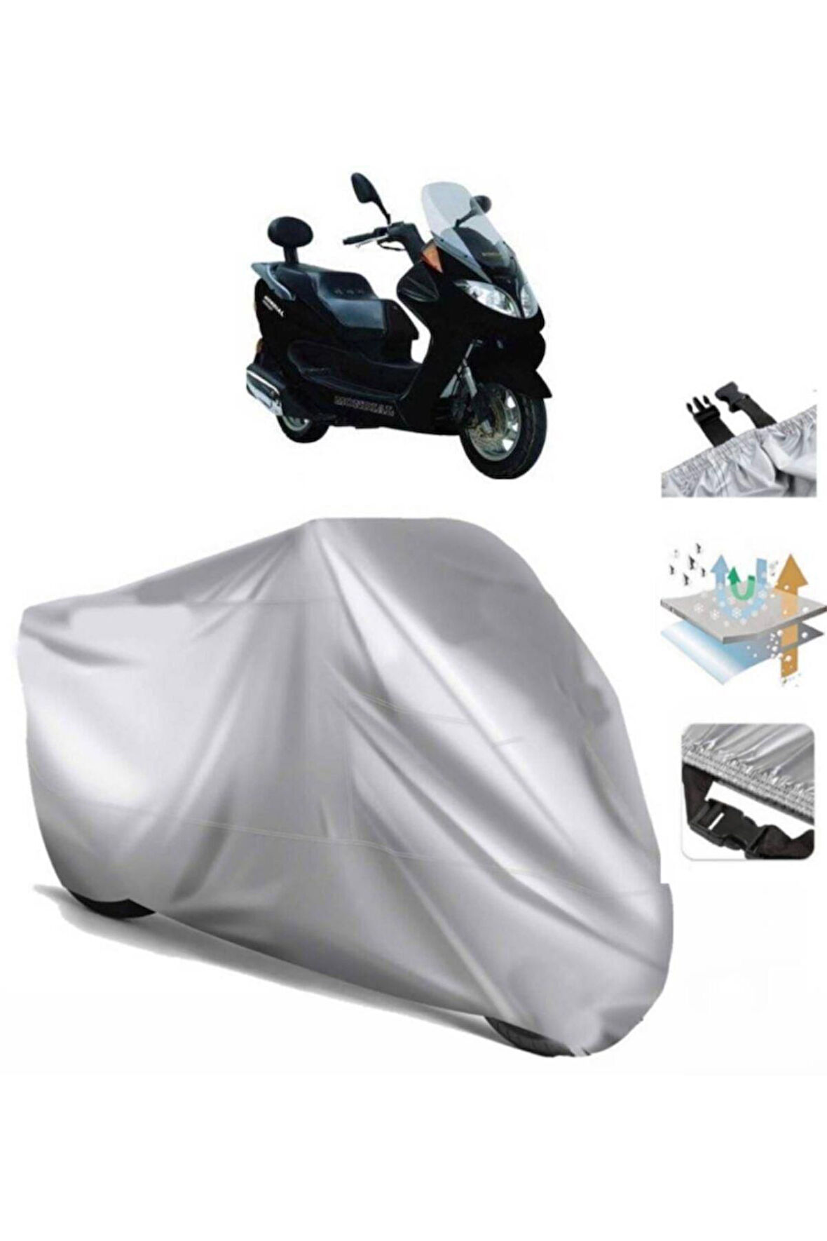 Mondial 150 Zat  Arka Çanta (bağlantı Tokalı) Uyumlu SolarBlock Prime Motosiklet Brandası Örtüsü