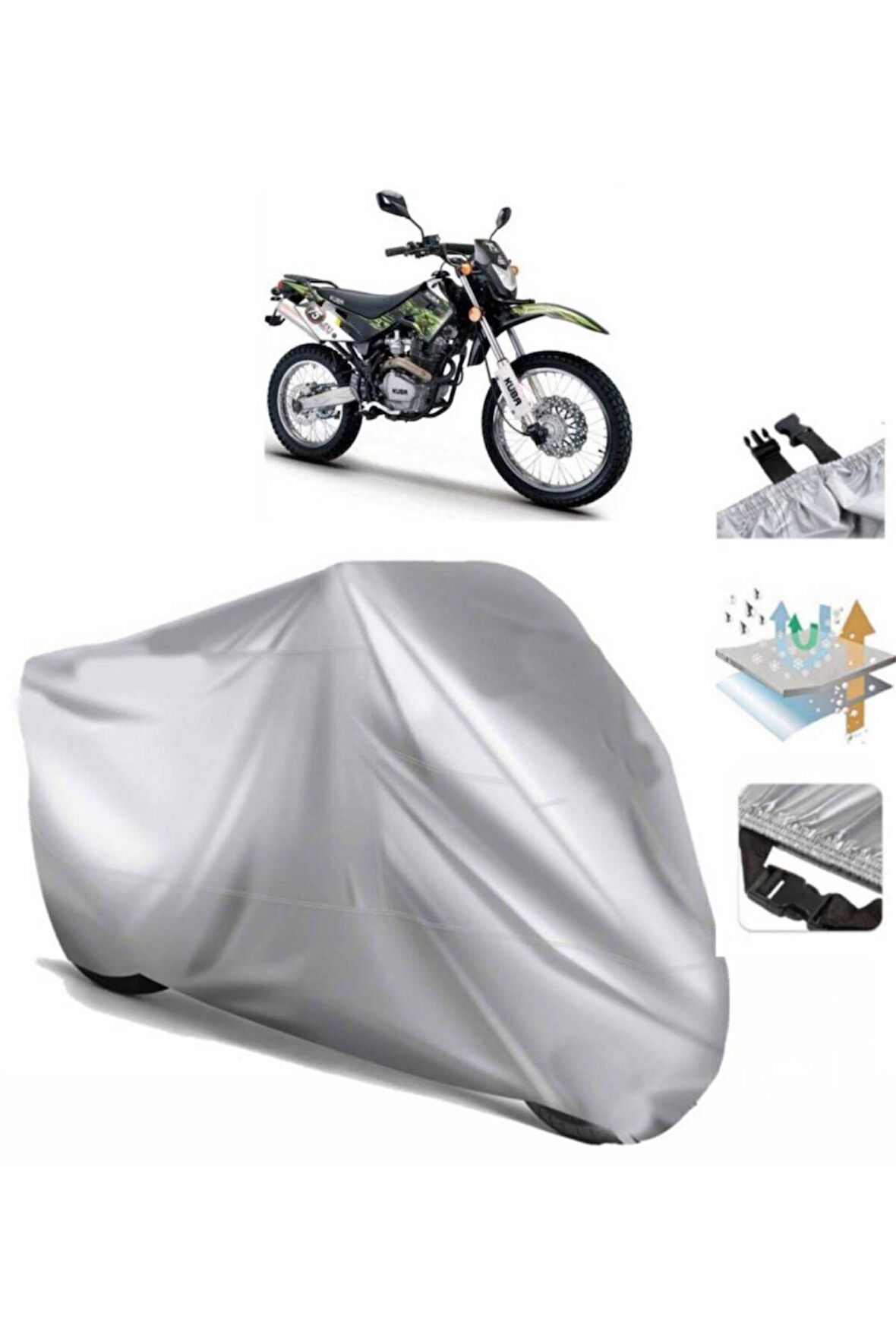 Kuba Black Cat (bağlantı Tokalı) Uyumlu SolarBlock Prime Motosiklet Brandası Örtüsü