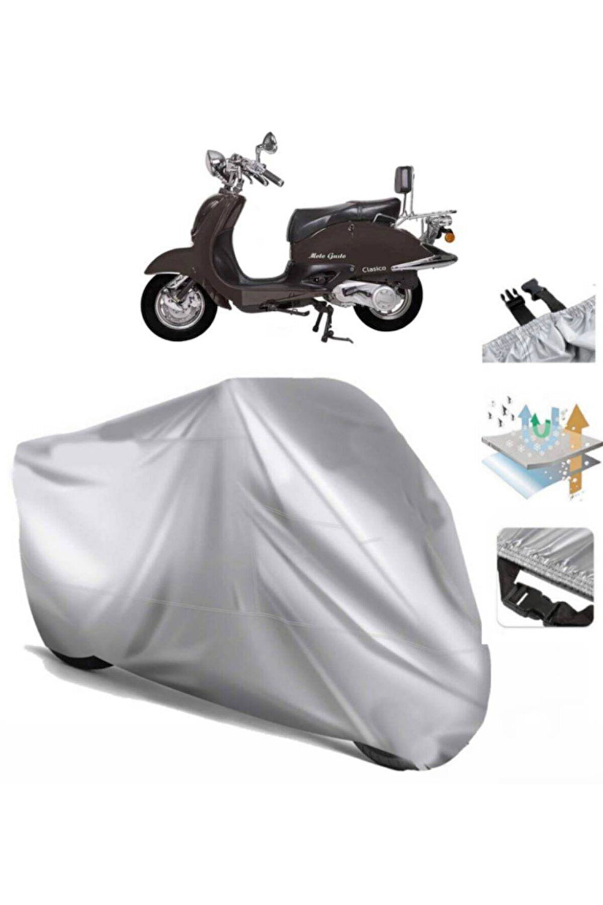 Rmg Moto Gusto Clasico (bağlantı Tokalı) Uyumlu SolarBlock Prime Motosiklet Brandası Örtüsü