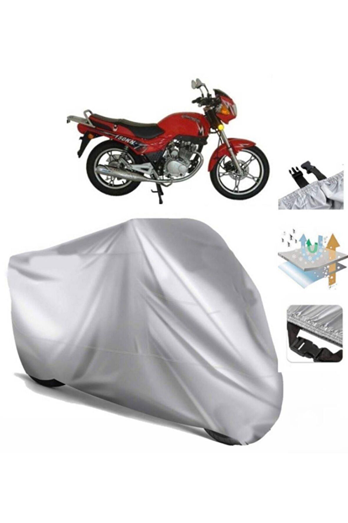 Mondial 150 Kn (bağlantı Tokalı) Uyumlu SolarBlock Prime Motosiklet Brandası Örtüsü