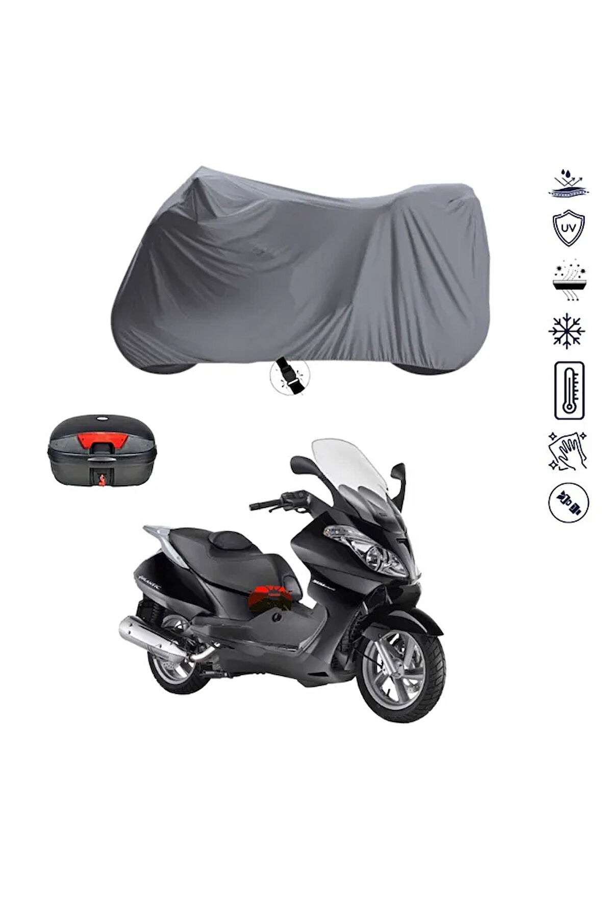 Aprilia Atlantic 500 Çantalı  Bağlantı Tokalı  Uyumlu SolarBlock Prime Motosiklet Brandası Örtüsü