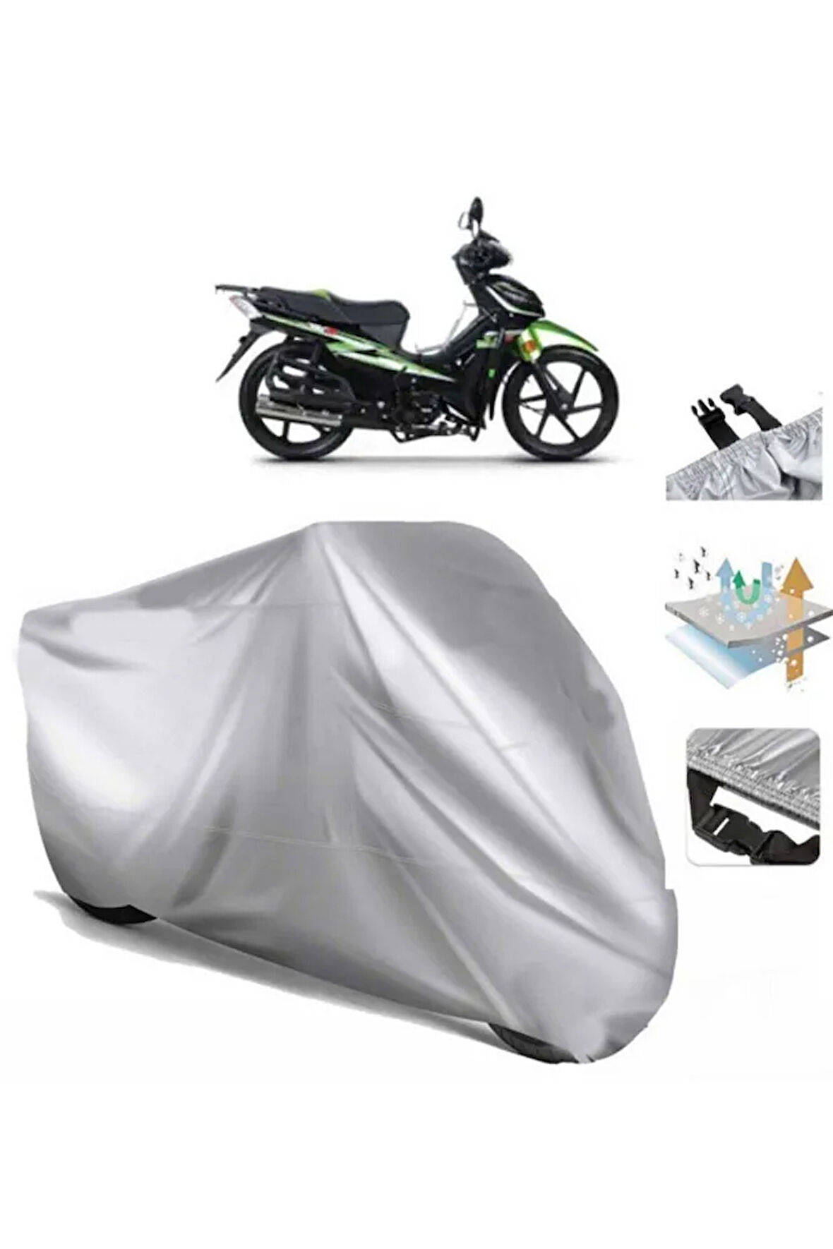 Rks Sniper 50 (BAĞLANTI TOKALI) Uyumlu Solarblock Prime Motosiklet Brandası Örtüsü