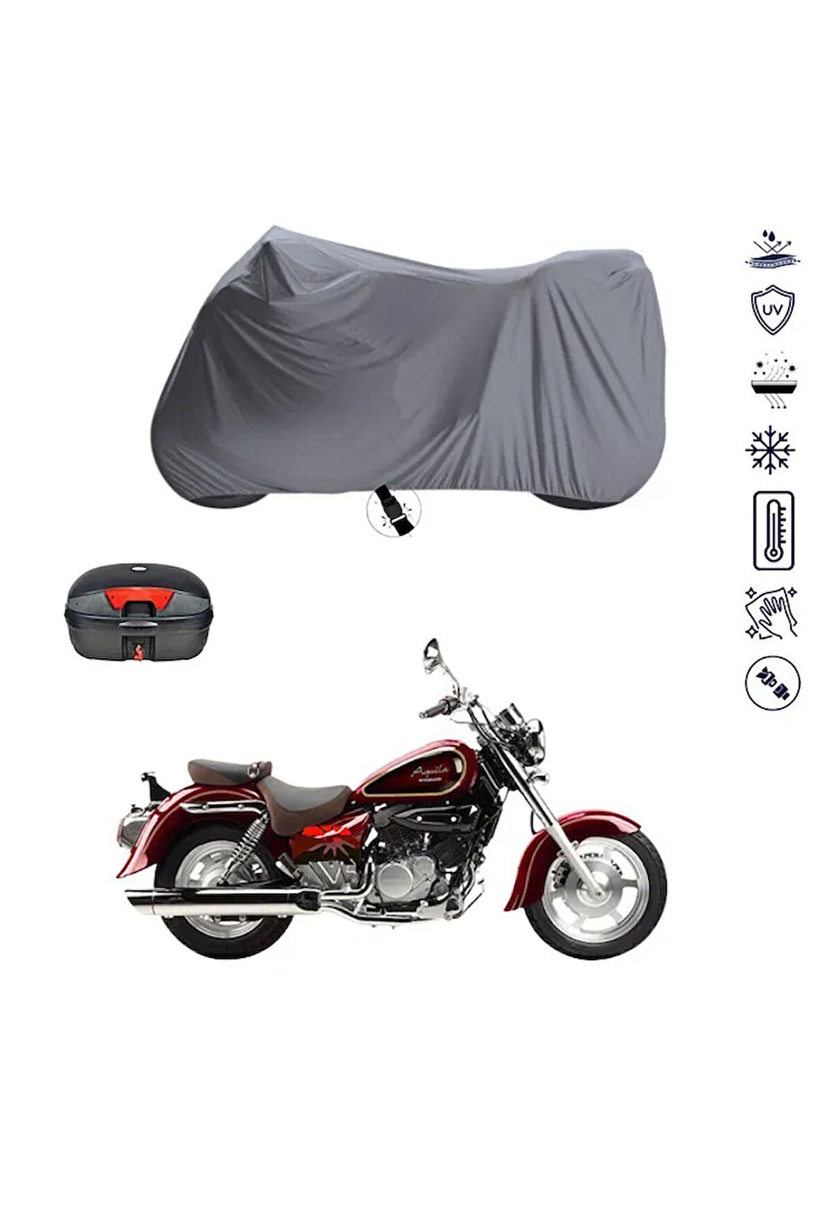 Hyosung GV 250 Çantalı  Bağlantı Tokalı  Uyumlu SolarBlock Prime Motosiklet Brandası Örtüsü