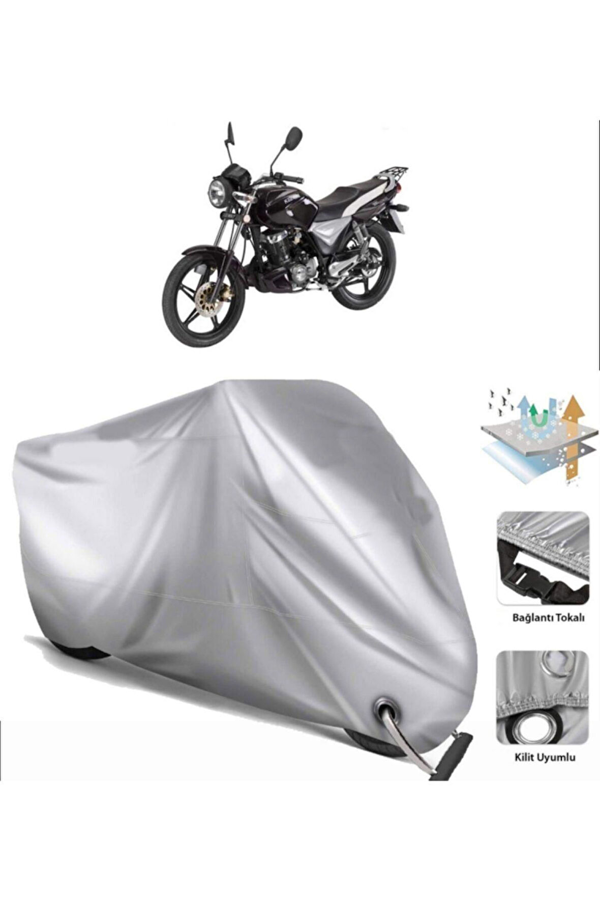 Keeway Speed 150  Arka Çanta (bağlantı Tokalı) Uyumlu SolarBlock Prime Motosiklet Brandası Örtüsü