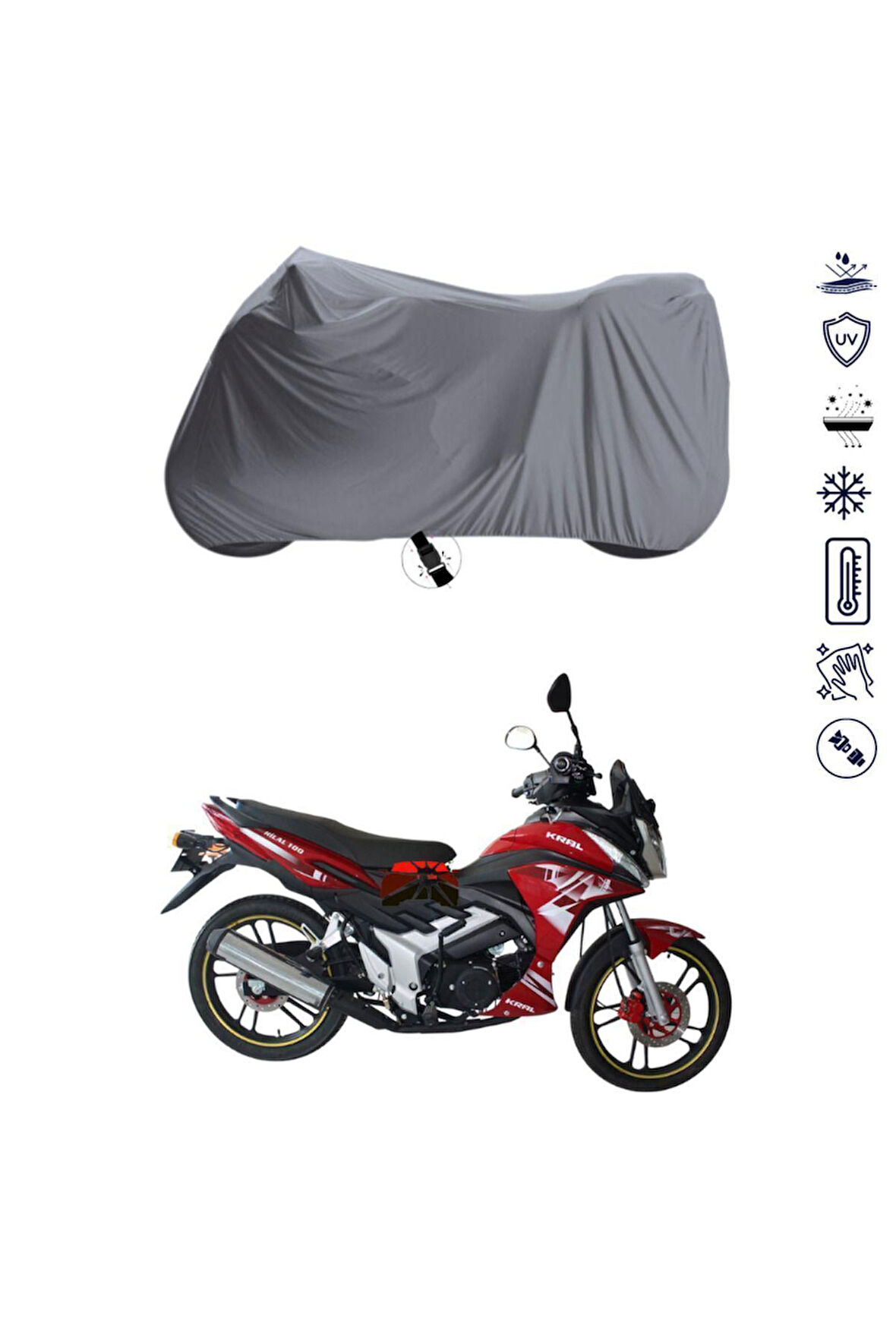 Kral KR 100-7  Bağlantı Tokalı  Uyumlu SolarBlock Prime Motosiklet Brandası Örtüsü