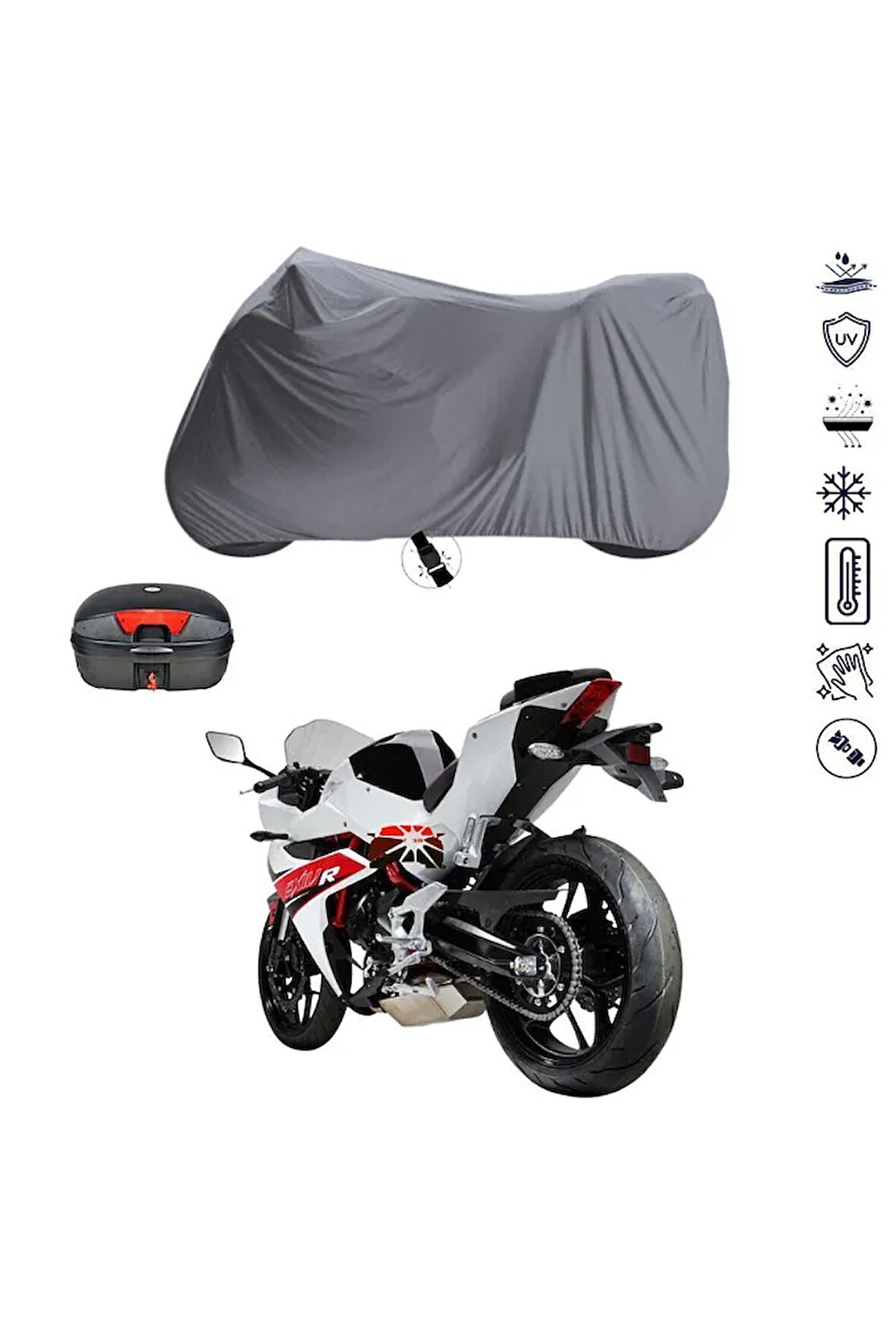 Hysoung Gd 250 R Bağlantı Tokalı Uyumlu Solarblock Prime Motosiklet Brandası Örtüsü