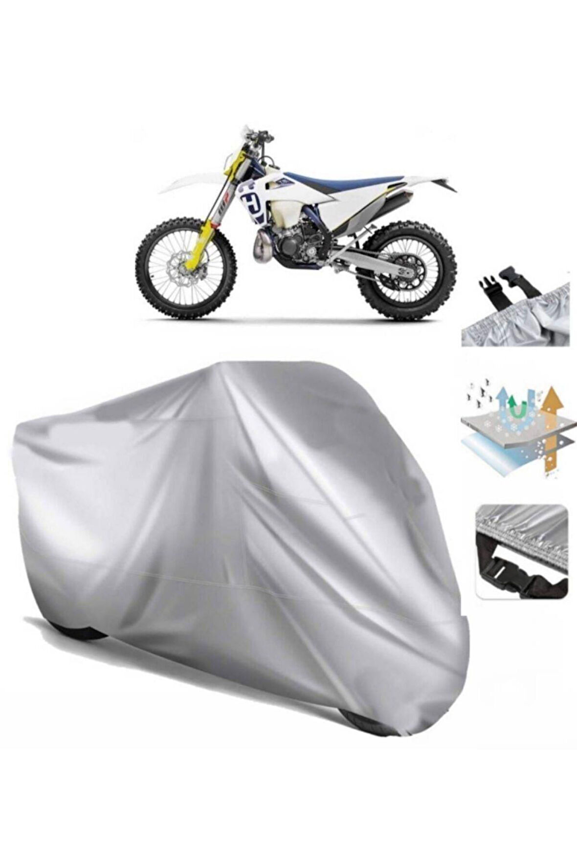 Husqvarna Te 250i (bağlantı Tokalı) Uyumlu SolarBlock Prime Motosiklet Brandası Örtüsü