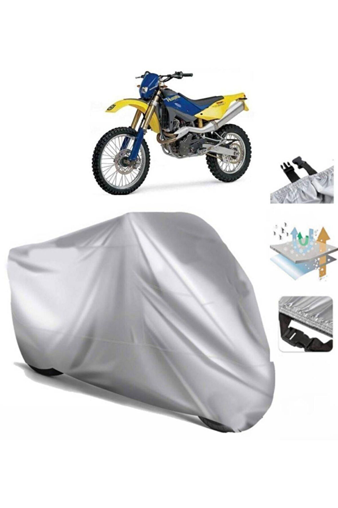 Husqvarna Te 610 (bağlantı Tokalı) Uyumlu SolarBlock Prime Motosiklet Brandası Örtüsü