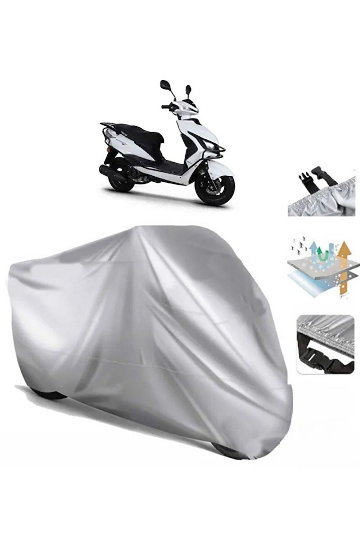 Rks Blazer 50 (bağlantı Tokalı) Uyumlu SolarBlock Prime Motosiklet Brandası Örtüsü