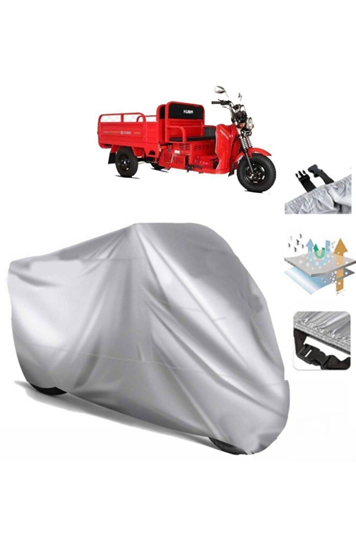 Kuba Kargo 180  Arka Çanta (bağlantı Tokalı) Uyumlu SolarBlock Prime Motosiklet Brandası Örtüsü