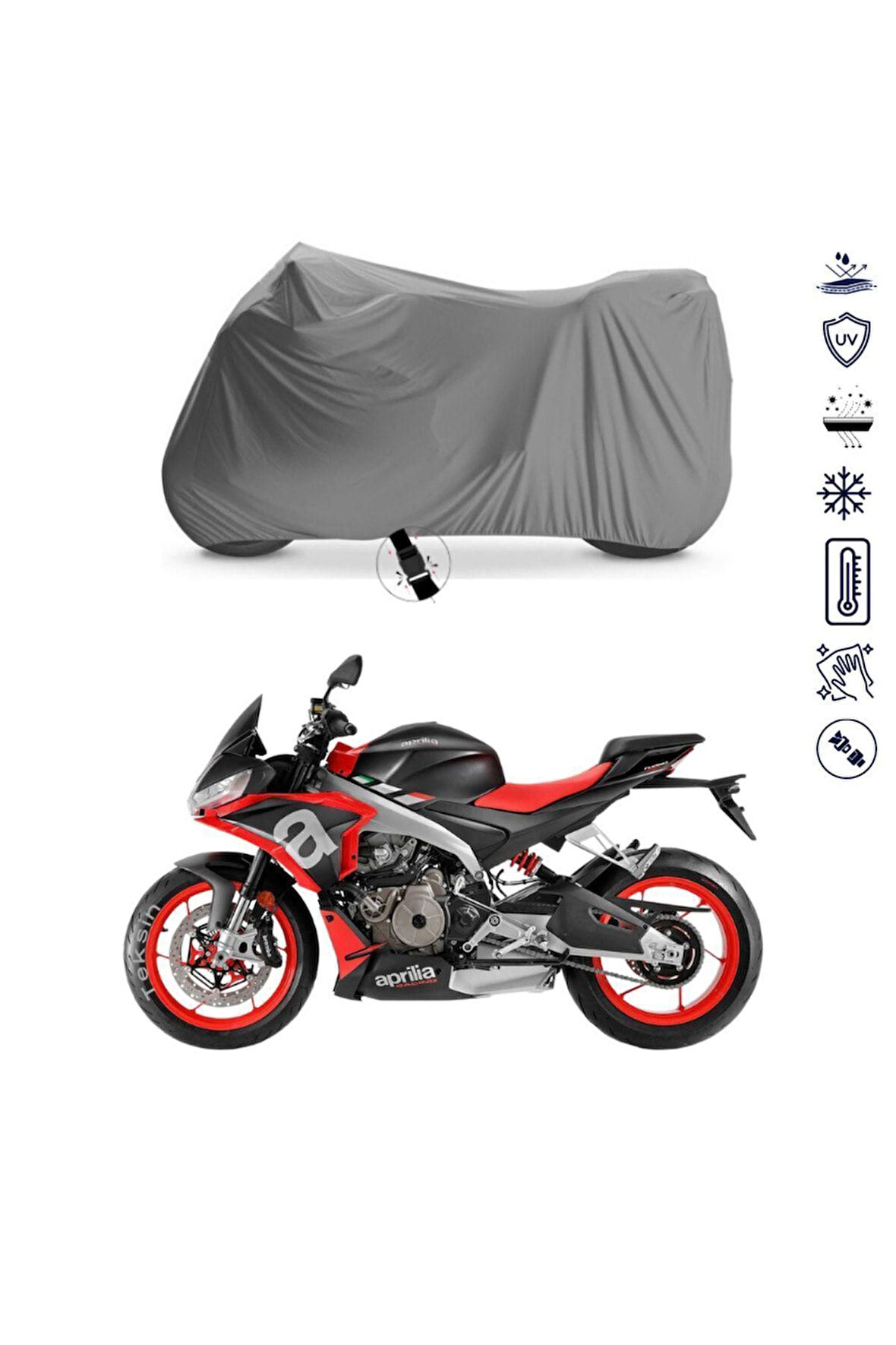 Aprilia Tuono 660 Çantalı  Bağlantı Tokalı  Uyumlu SolarBlock Prime Motosiklet Brandası Örtüsü