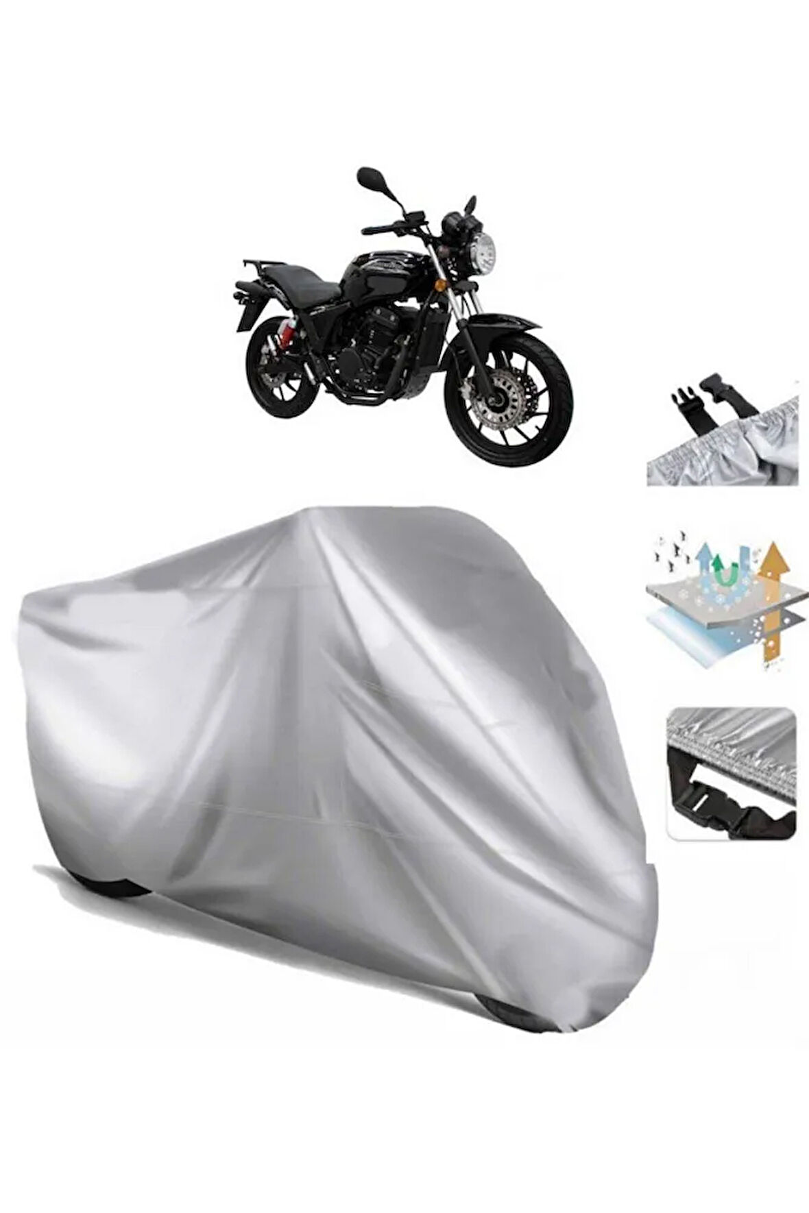 Mondial 250 Mr Destro (bağlantı Tokalı) Uyumlu SolarBlock Prime Motosiklet Brandası Örtüsü