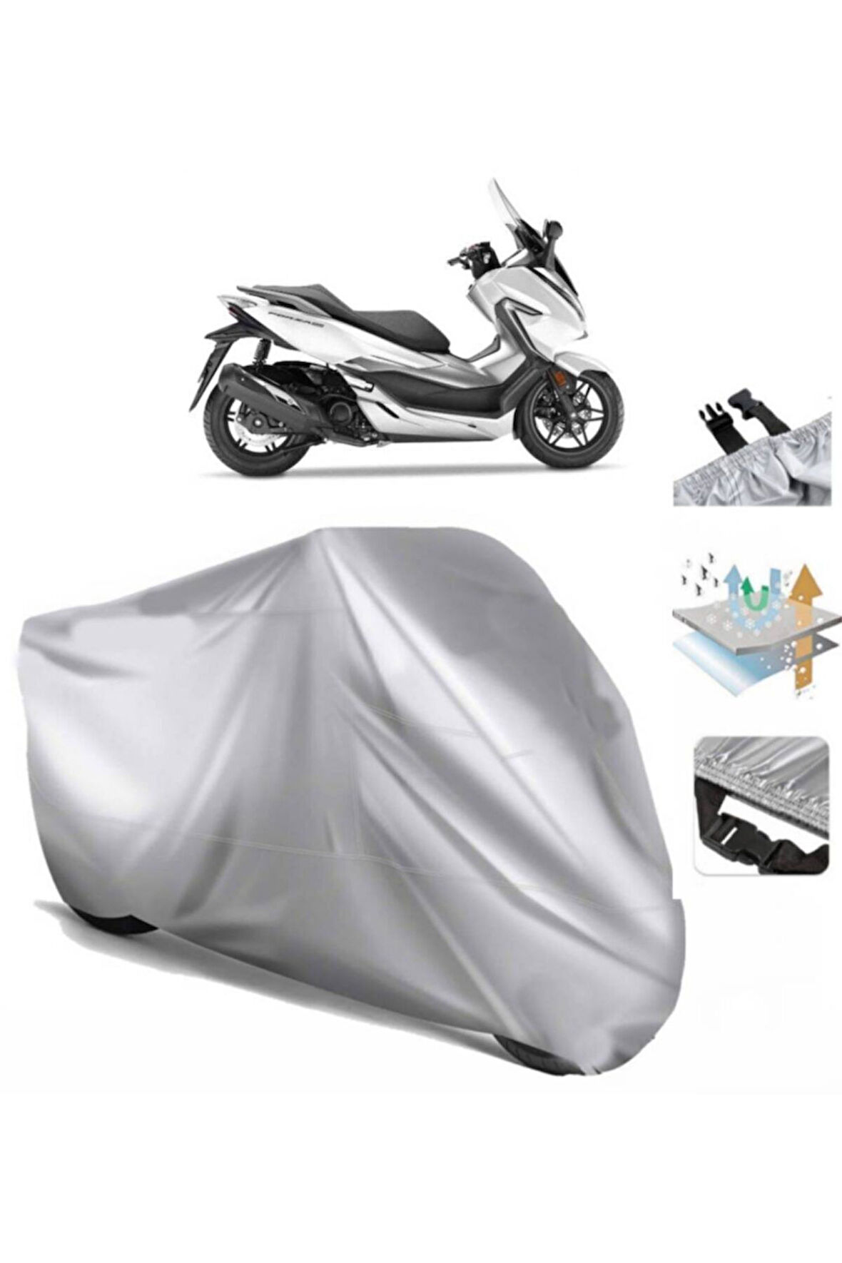 Honda Nss300 Forza (bağlantı Tokalı) Uyumlu SolarBlock Prime Motosiklet Brandası Örtüsü