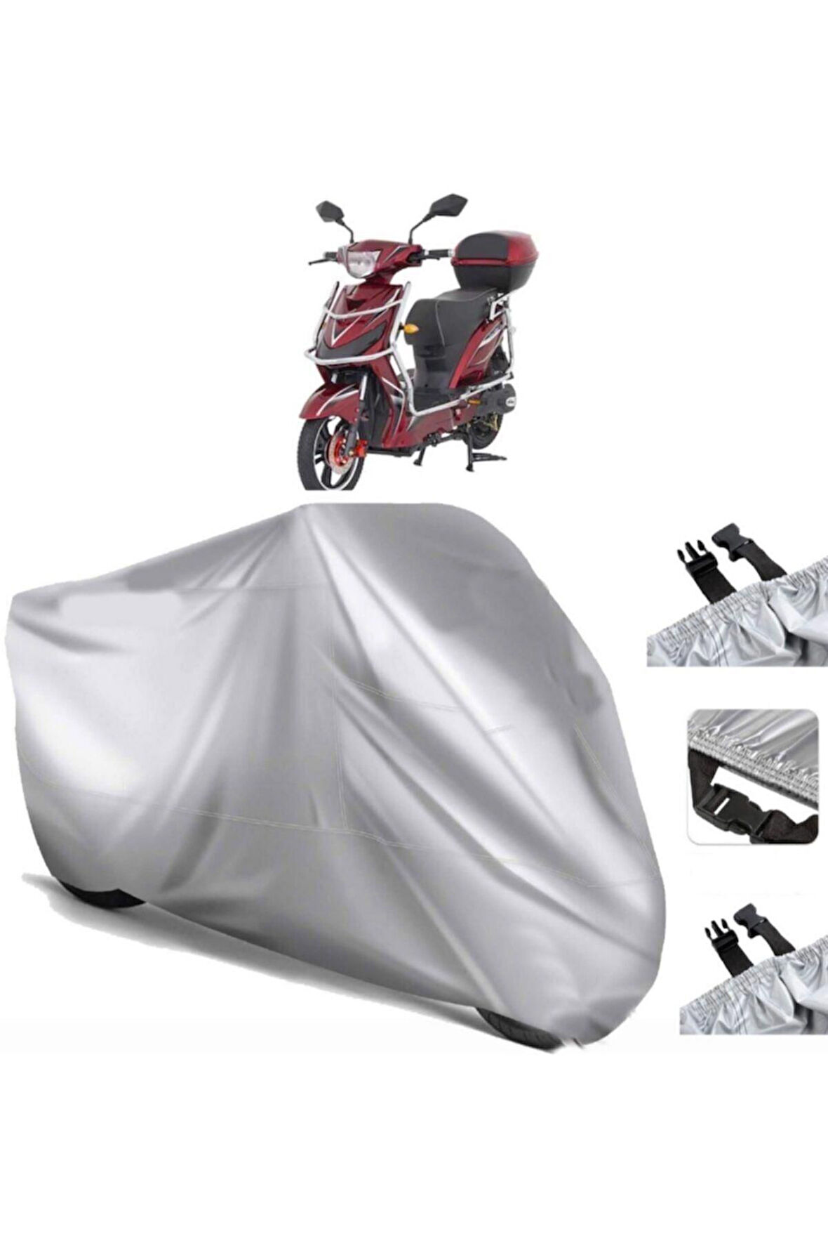 E-mon Duo Bike Elektrikli Arka Çanta (bağlantı Tokalı) Uyumlu SolarBlock  Motosiklet Brandası Örtüsü