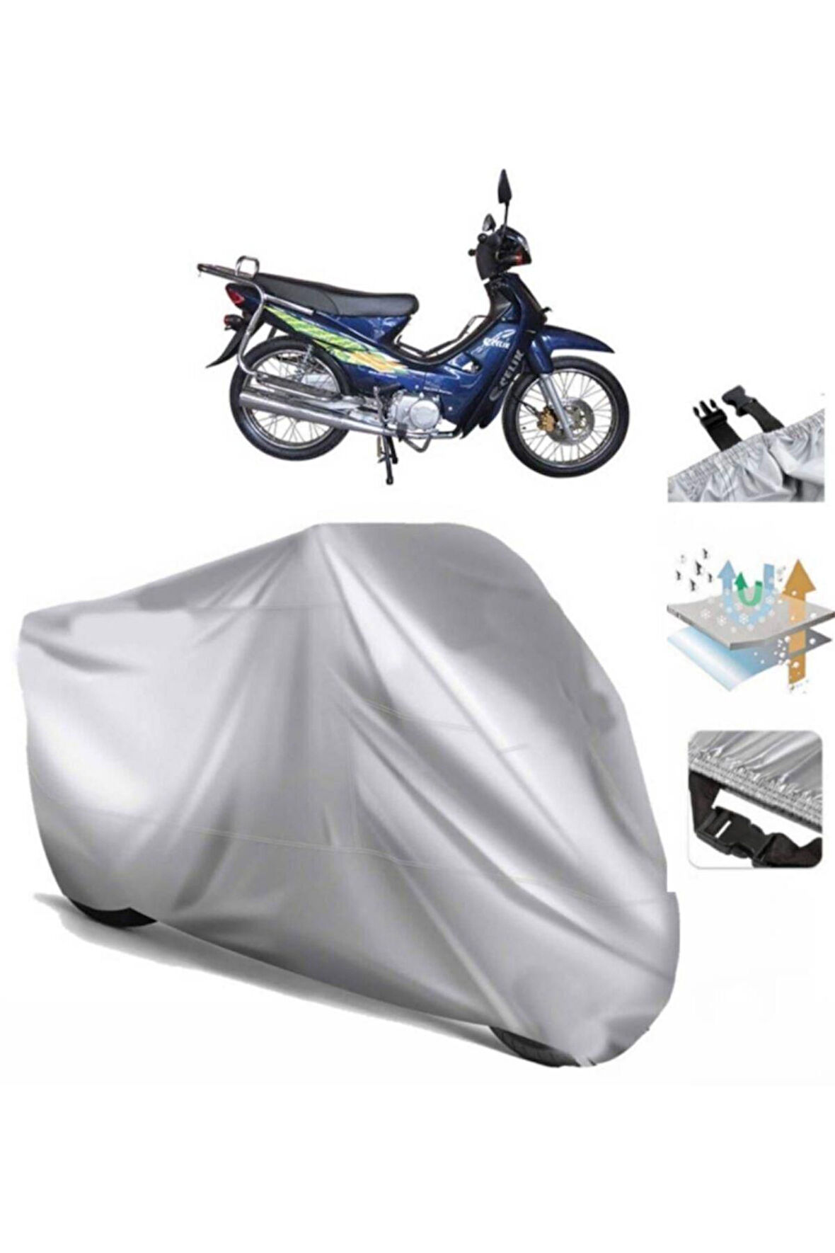 Çelik Motor Cup 110 (bağlantı Tokalı) Uyumlu SolarBlock Prime Motosiklet Brandası Örtüsü