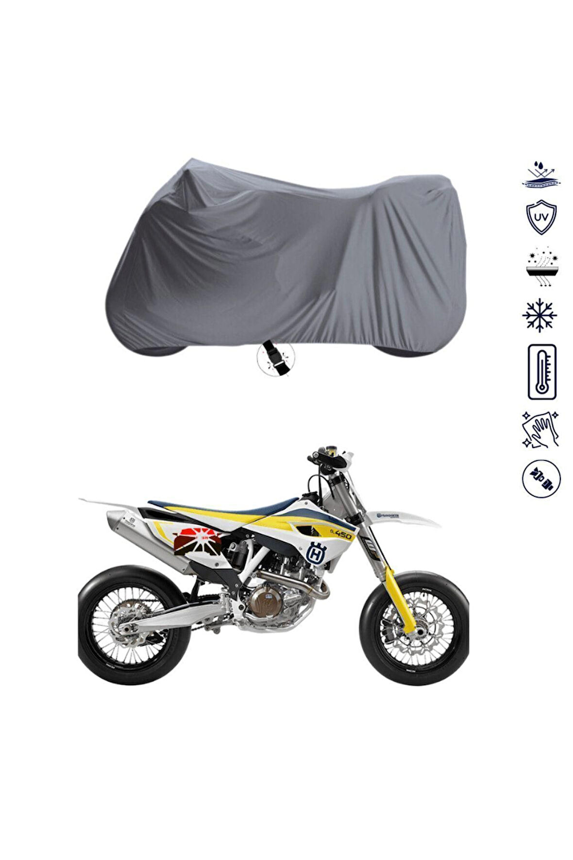 Husqvarna SUPER Bağlantı Tokalı  Uyumlu SolarBlock Prime Motosiklet Brandası Örtüsü