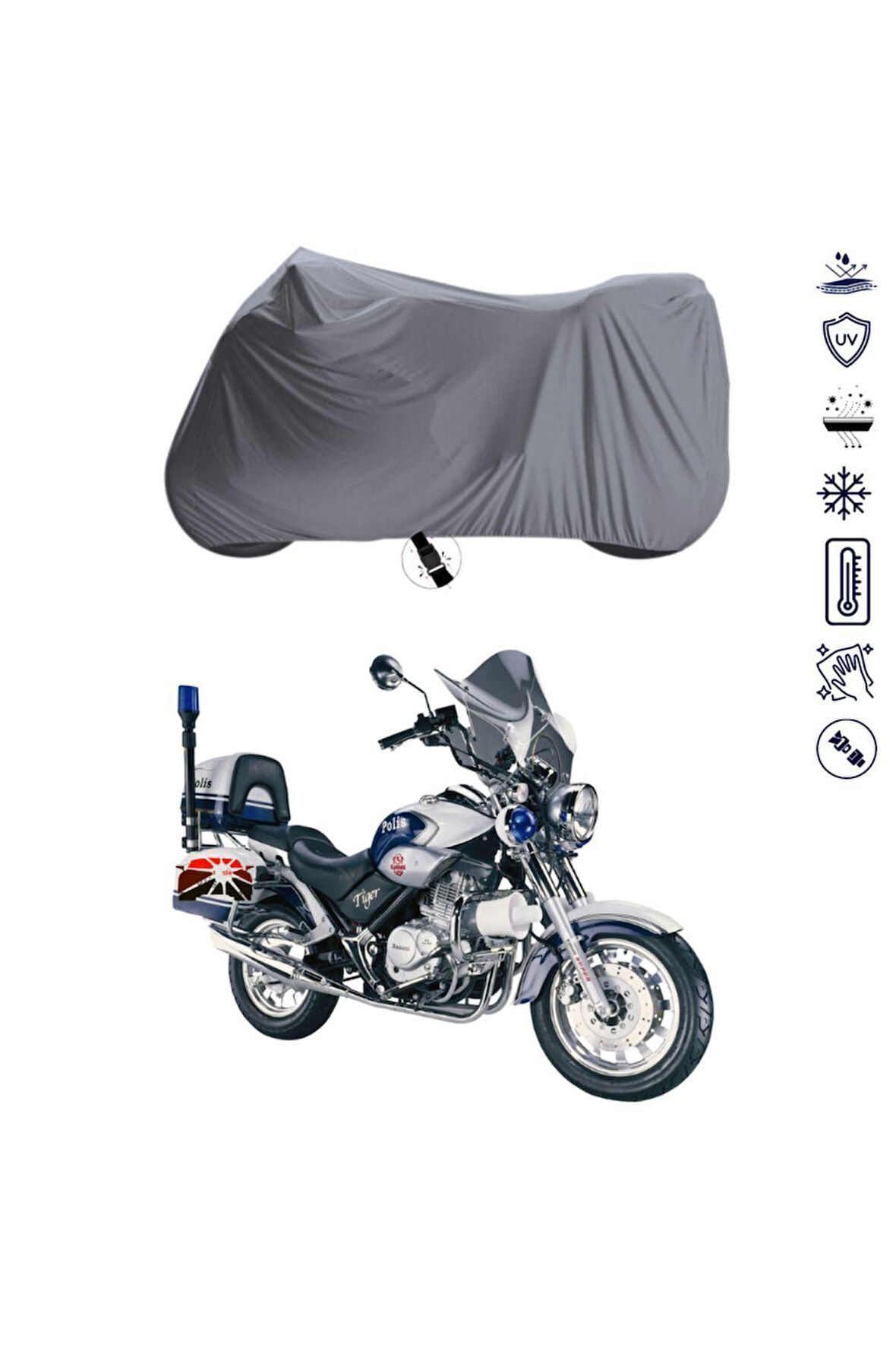 KANUNİ TİGER 250  Bağlantı Tokalı  Uyumlu SolarBlock Prime Motosiklet Brandası Örtüsü