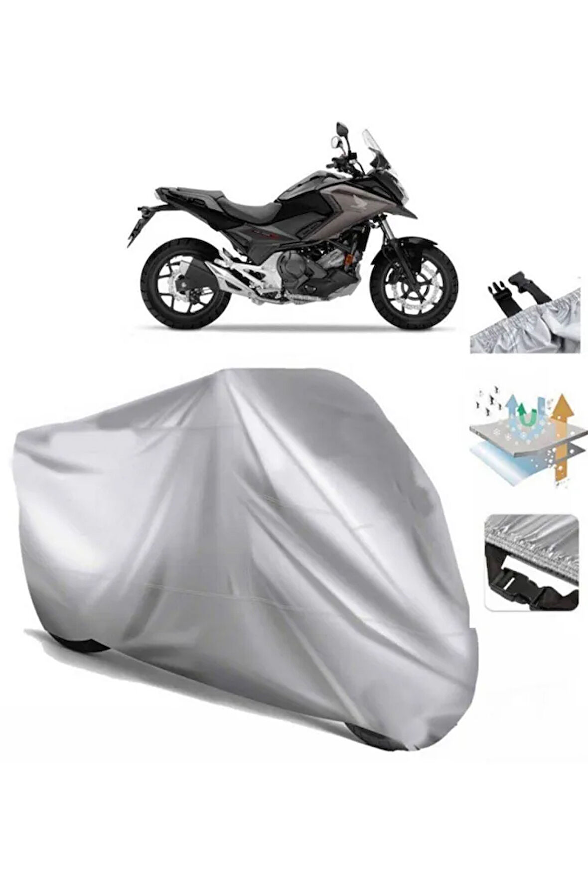 Honda Nc 750 X  Arka Çanta (bağlantı Tokalı) Uyumlu SolarBlock Prime Motosiklet Brandası Örtüsü