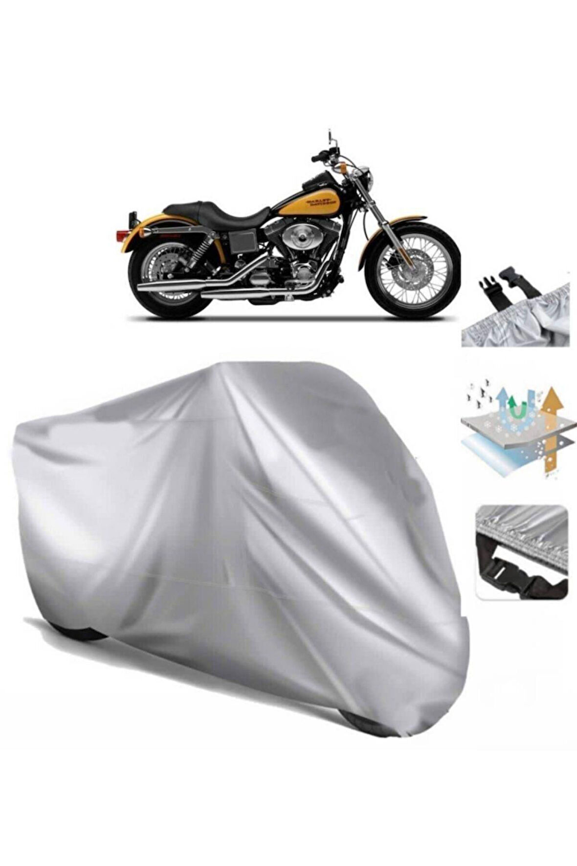 Dyna Low Rider Fxdlı  Arka Çanta (bağlantı Tokalı) Uyumlu SolarBlock  Motosiklet Brandası Örtüsü