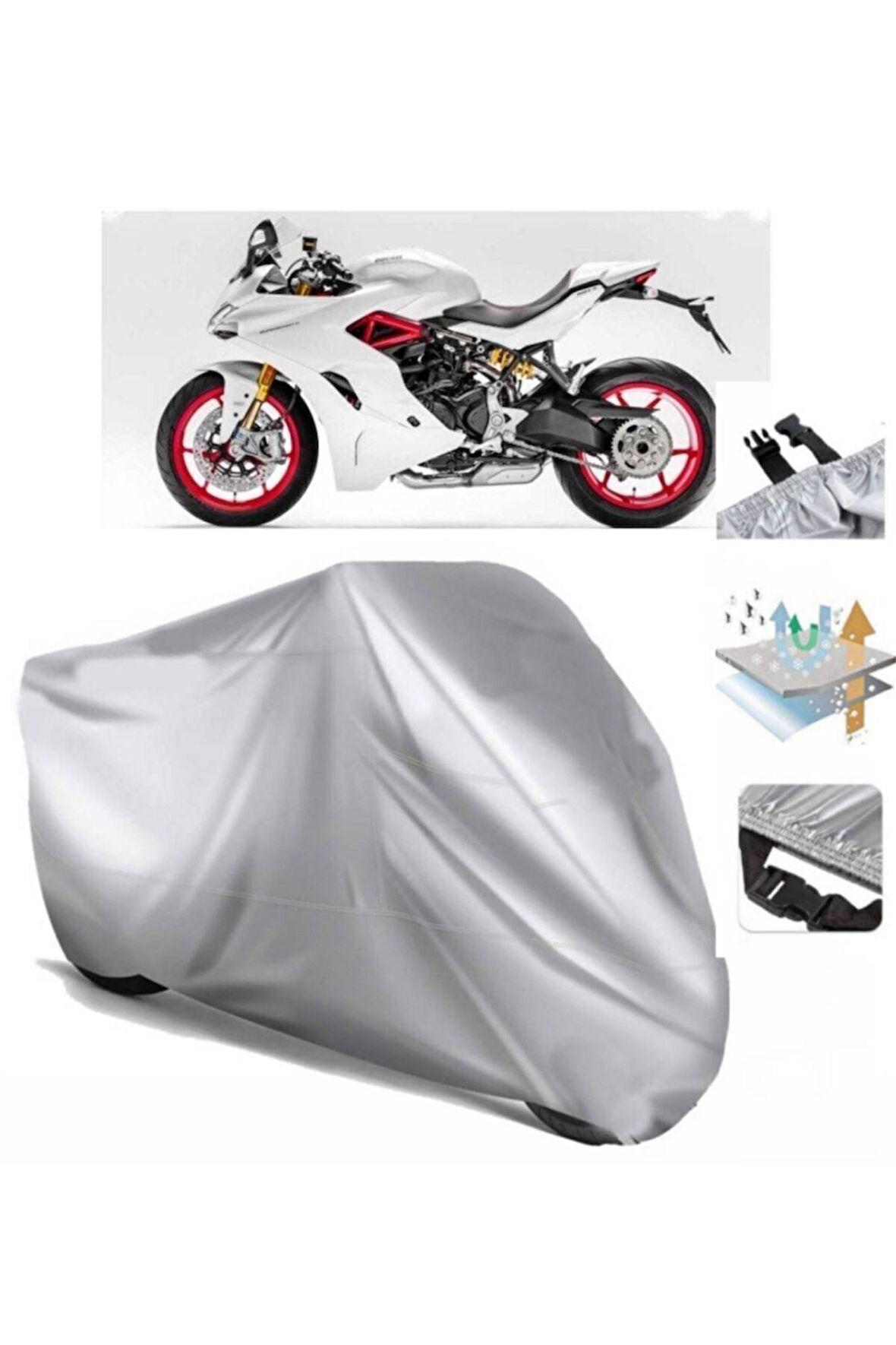 Ducati Supersport S  Arka Çanta (bağlantı Tokalı) Uyumlu SolarBlock Prime Motosiklet Brandası Örtüsü