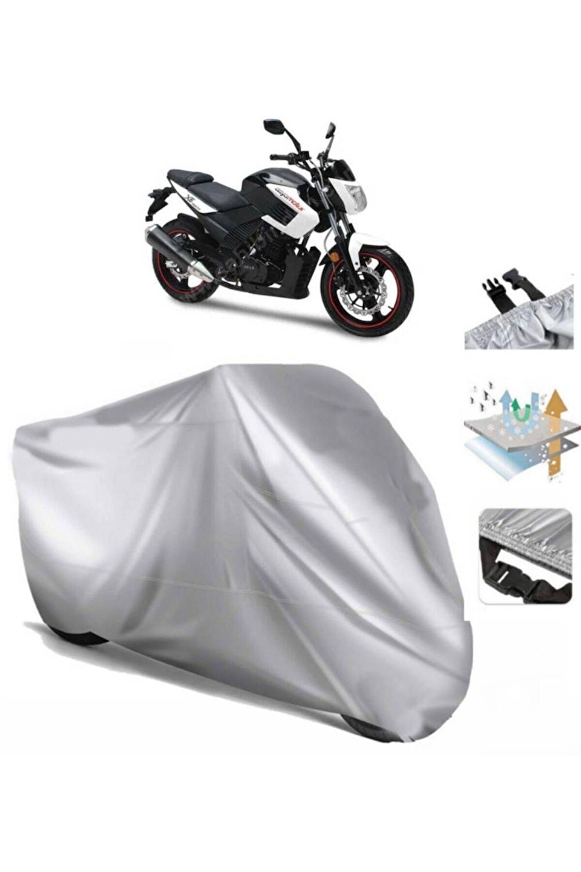 Asya Major 250  Arka Çanta (bağlantı Tokalı) Uyumlu SolarBlock Prime Motosiklet Brandası Örtüsü