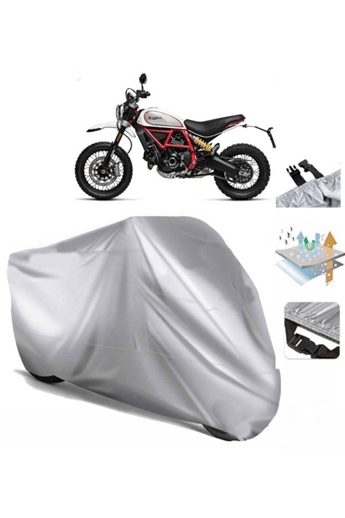 Ducati Scrambler Desert Sled (bağlantı Tokalı) Uyumlu SolarBlock Prime Motosiklet Brandası Örtüsü