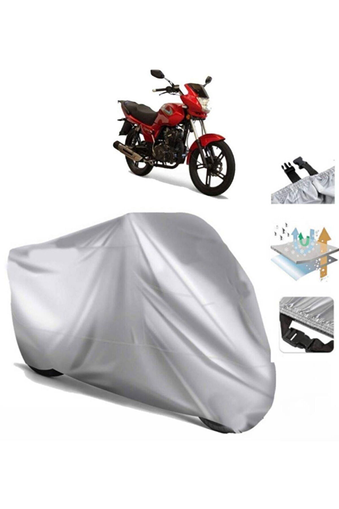 Asya Legent 150  Arka Çanta (bağlantı Tokalı) Uyumlu SolarBlock Prime Motosiklet Brandası Örtüsü