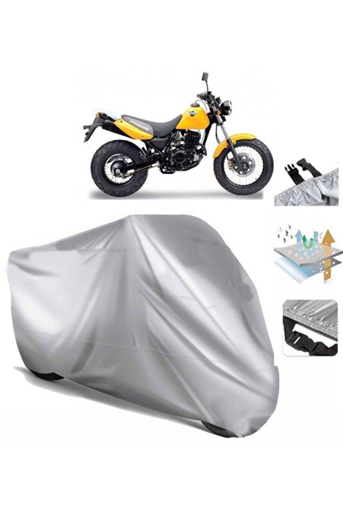 Kanuni Rt 125 D  Arka Çanta (bağlantı Tokalı) Uyumlu SolarBlock Prime Motosiklet Brandası Örtüsü