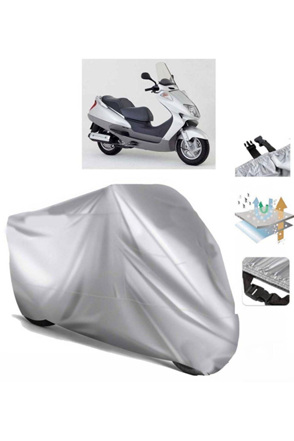 Honda Fes 250 Foresight (bağlantı Tokalı) Uyumlu SolarBlock Prime Motosiklet Brandası Örtüsü