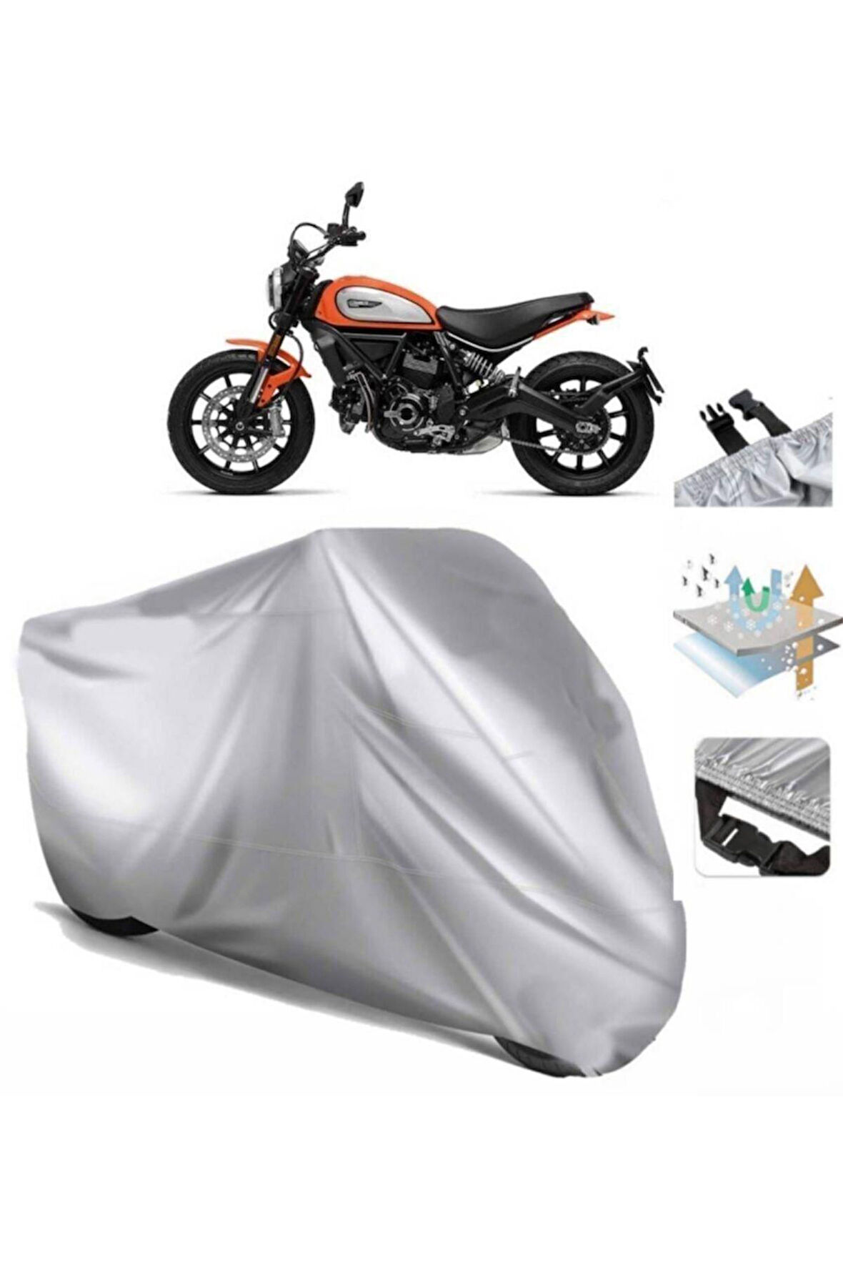 Ducati Scrambler Icon  Arka Çanta (bağlantı Tokalı) Uyumlu SolarBlock  Motosiklet Brandası Örtüsü