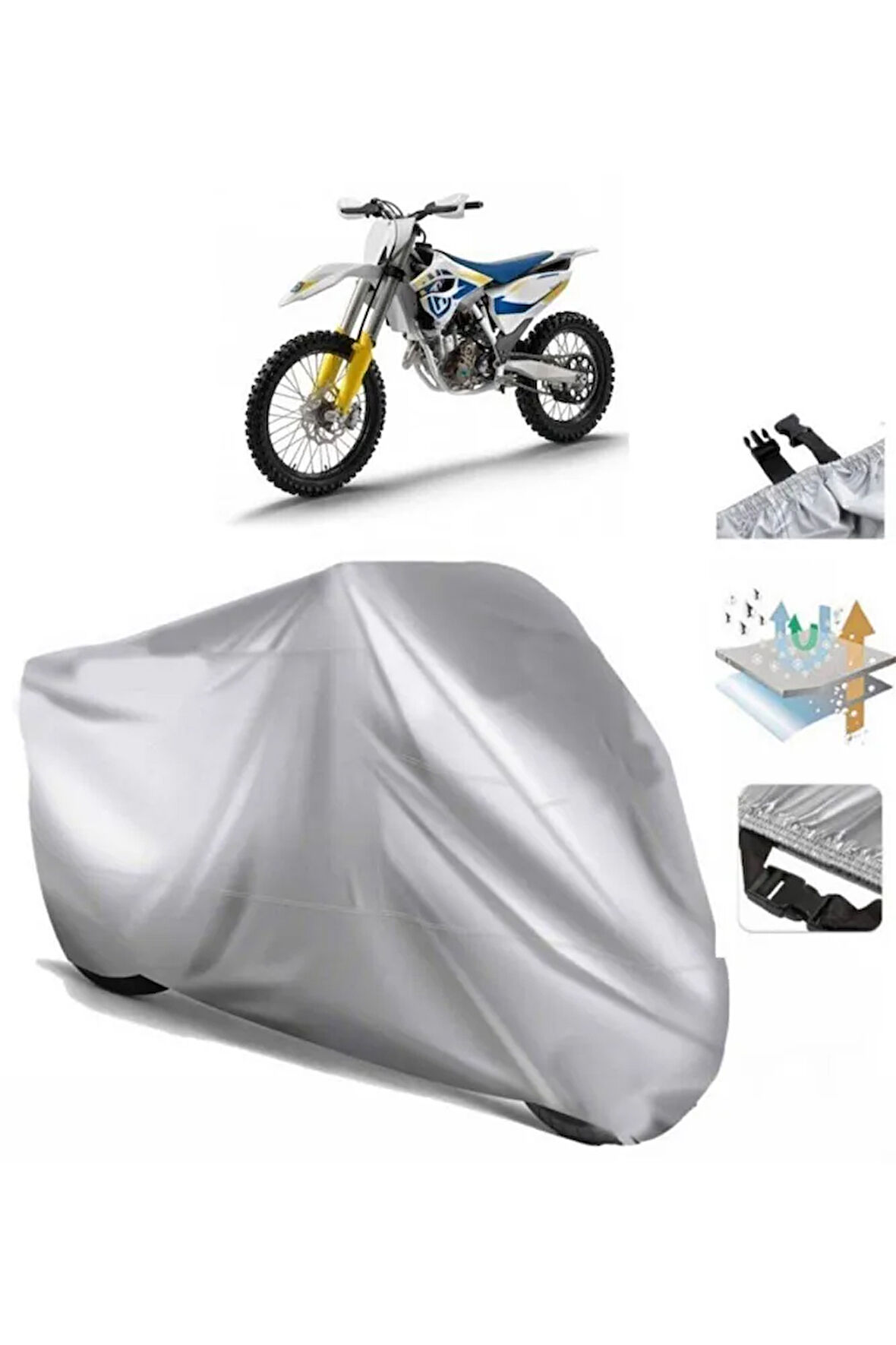 Husqvarna Fc 250  Arka Çanta (bağlantı Tokalı) Uyumlu SolarBlock Prime Motosiklet Brandası Örtüsü