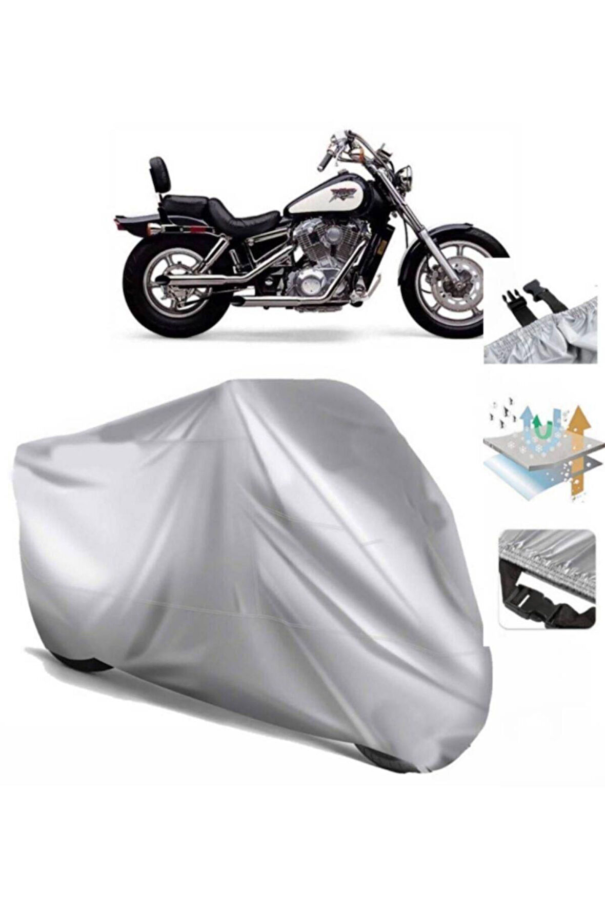 Honda Vt 1100 Shadow  Arka Çanta (bağlantı Tokalı) Uyumlu SolarBlock  Motosiklet Brandası Örtüsü