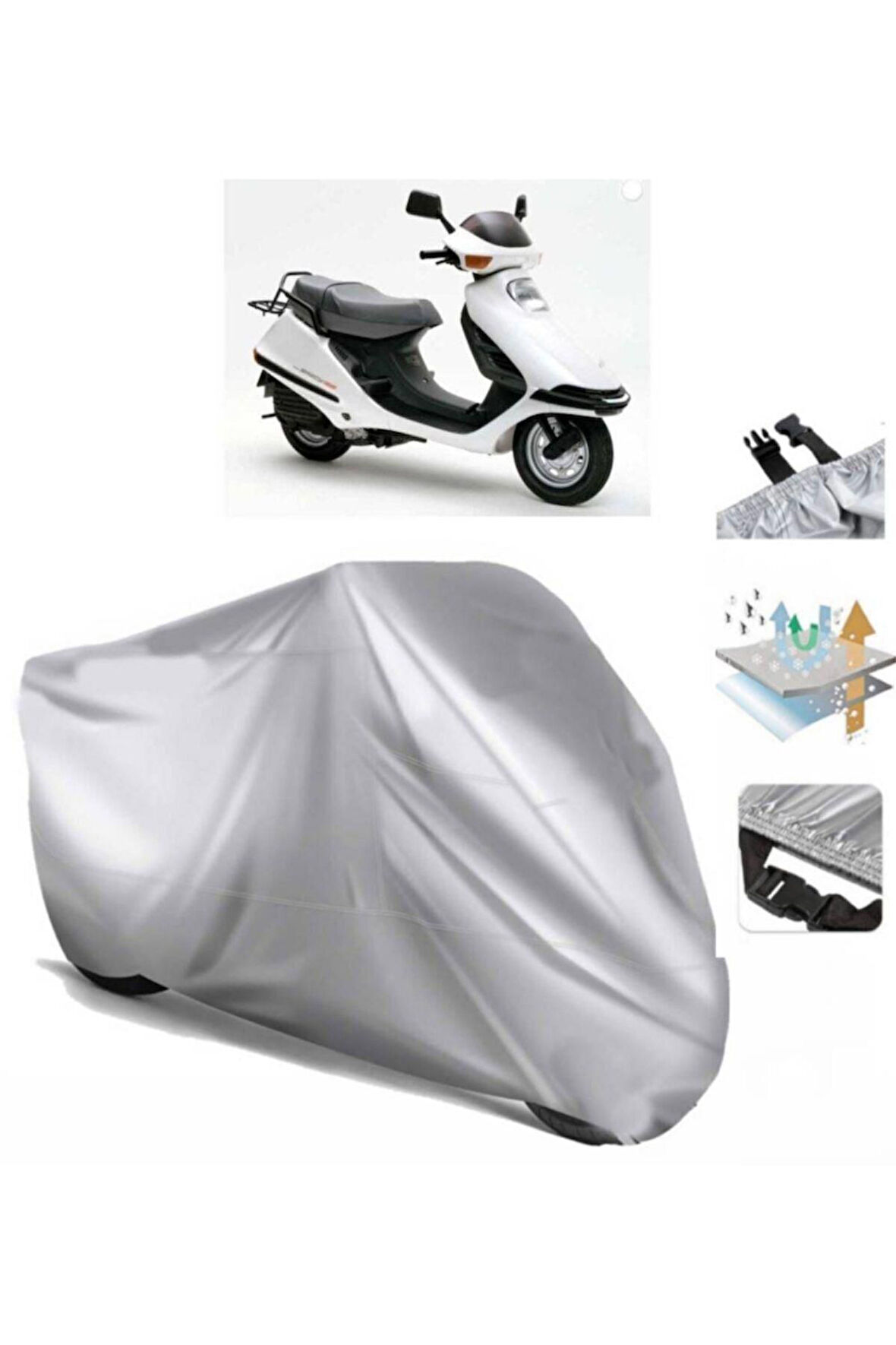 Honda Spacy 125 (bağlantı Tokalı) Uyumlu SolarBlock Prime Motosiklet Brandası Örtüsü