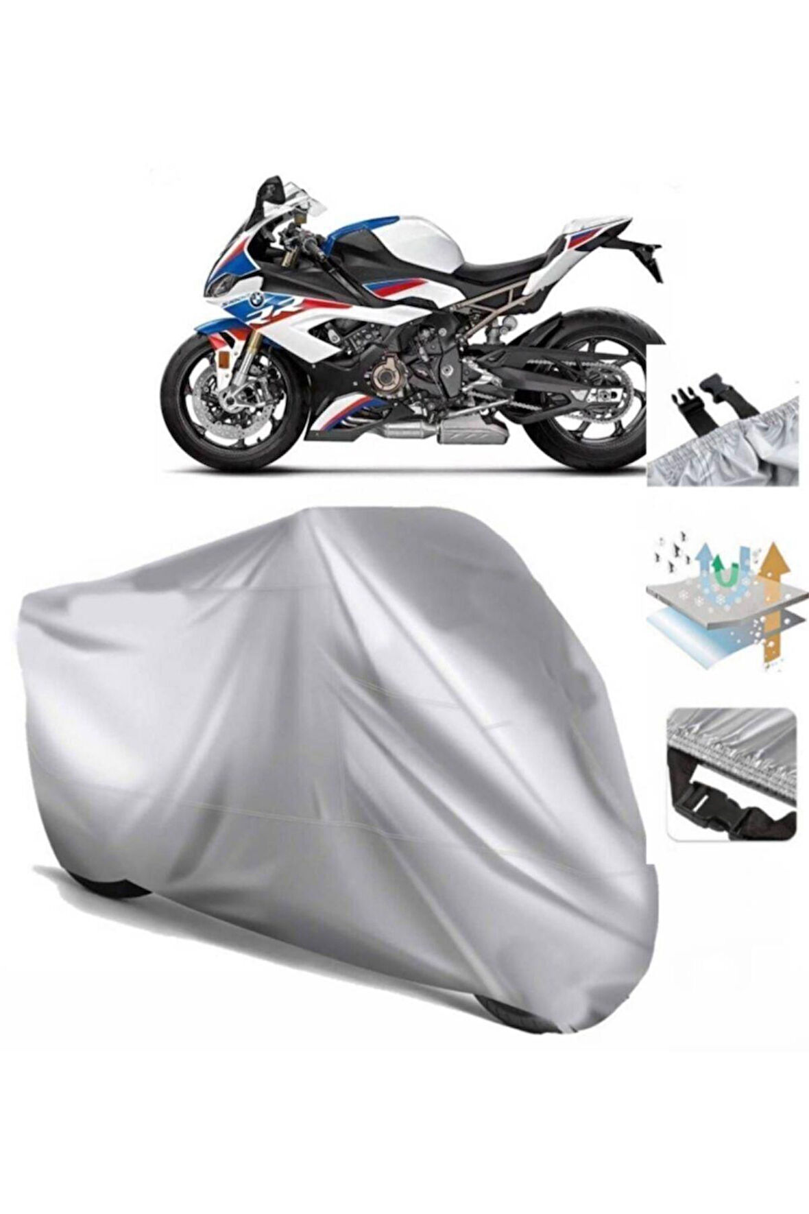 Bmw S 1000 Rr  Arka Çanta (bağlantı Tokalı) Uyumlu SolarBlock Prime Motosiklet Brandası Örtüsü