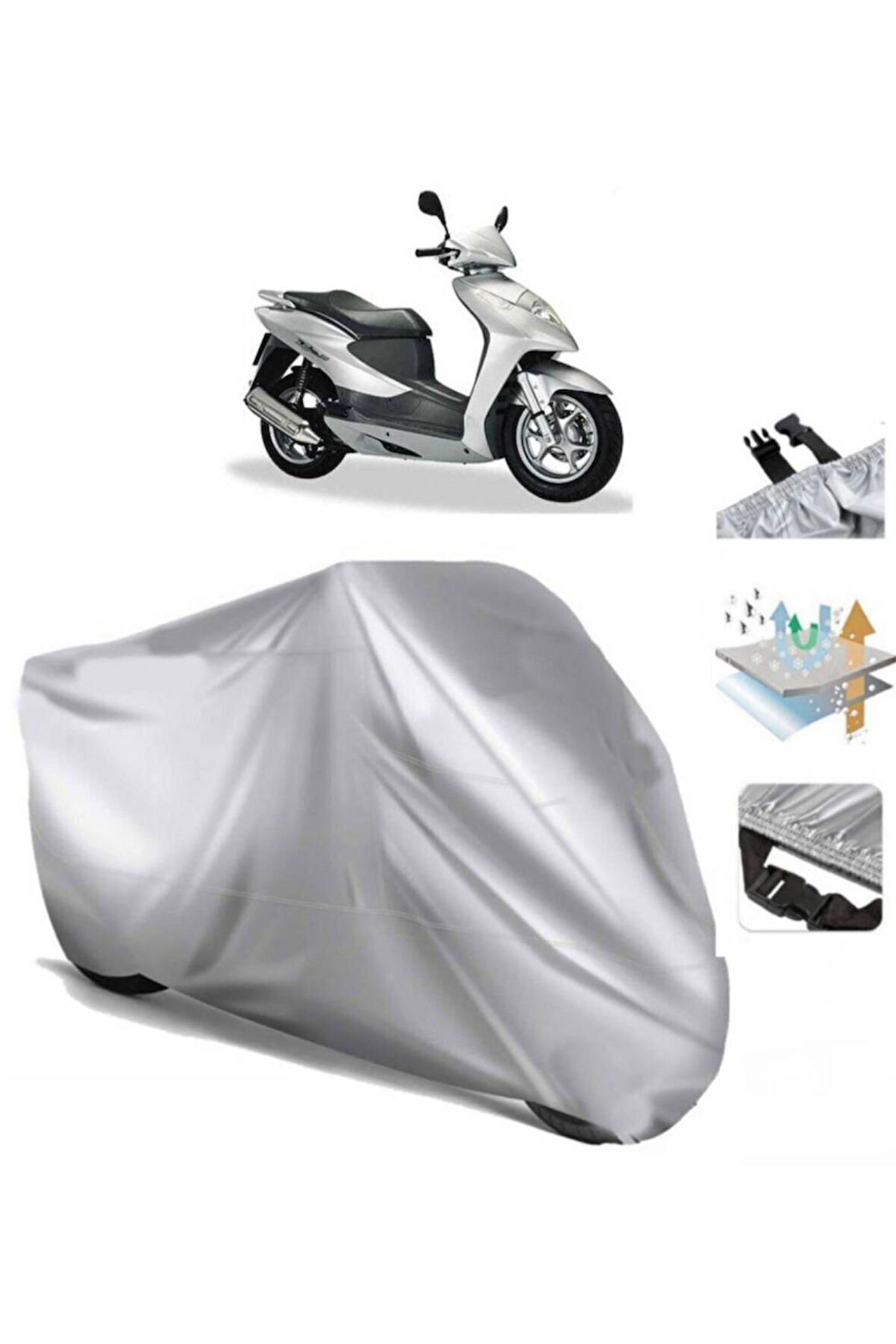 Honda Dylan 125  Arka Çanta (bağlantı Tokalı) Uyumlu SolarBlock Prime Motosiklet Brandası Örtüsü