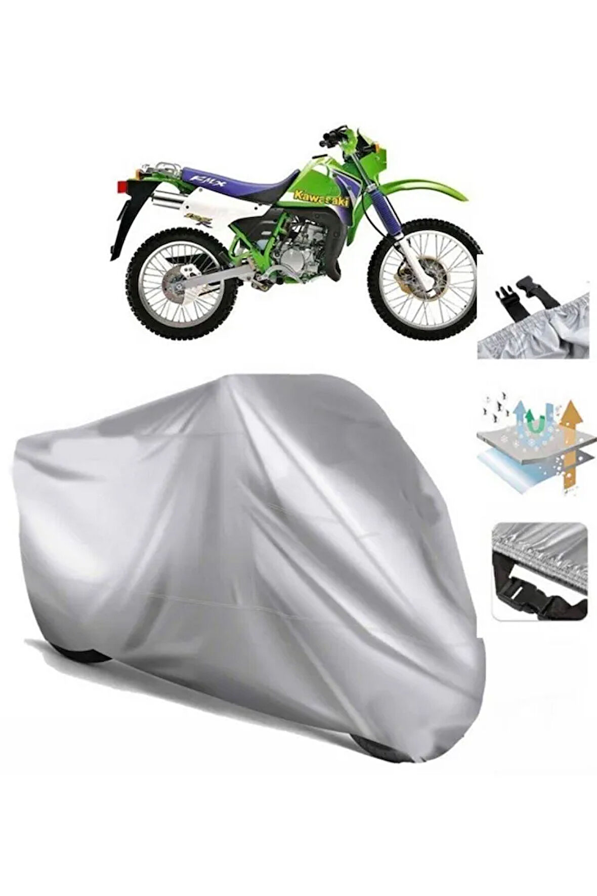 Kawasaki Kmx 125  Arka Çanta (bağlantı Tokalı) Uyumlu SolarBlock Prime Motosiklet Brandası Örtüsü